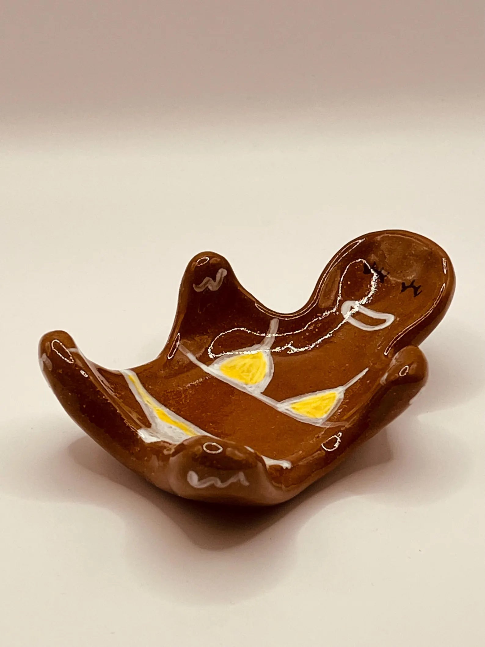 Handmade Gingerbread Man spoon/brush rest or small dish