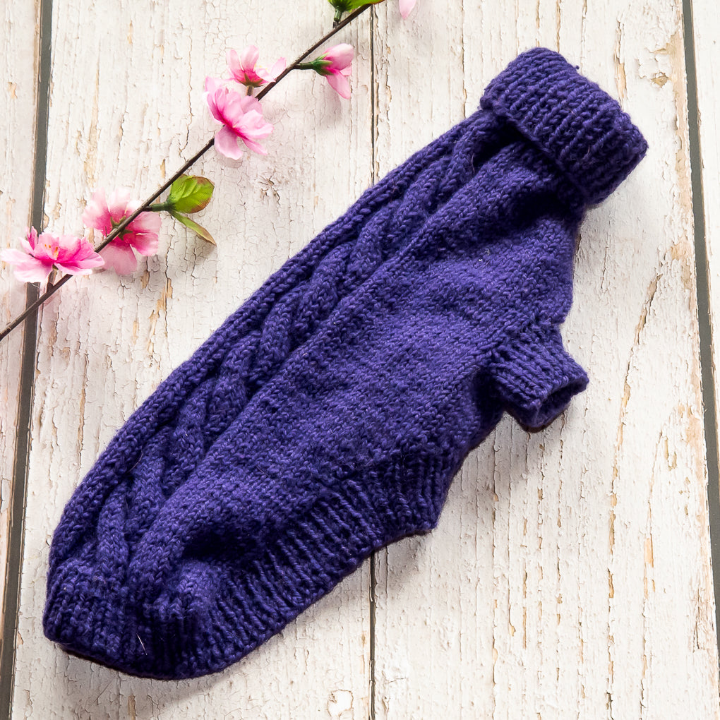 Pet Jumpers - 100% Wool, Hand Knitted Dog or Cat Jumpers - Single Cable Design