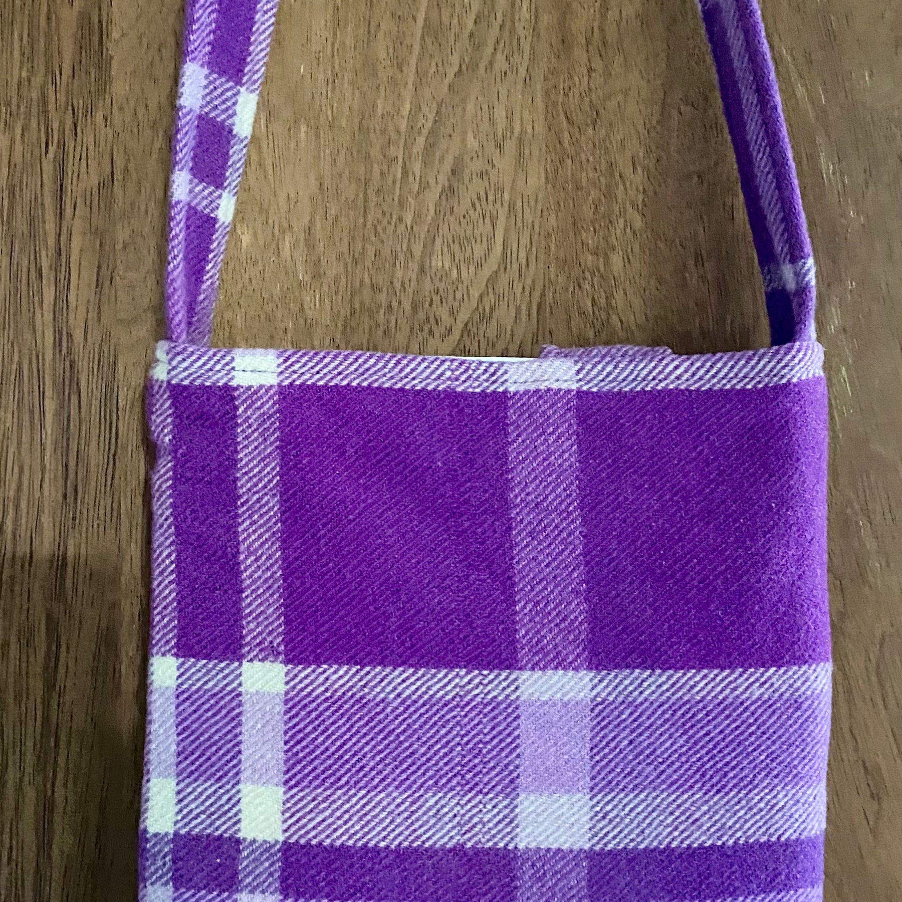 Upcycled Woollen Blanket - Cross Body Bag - Purple