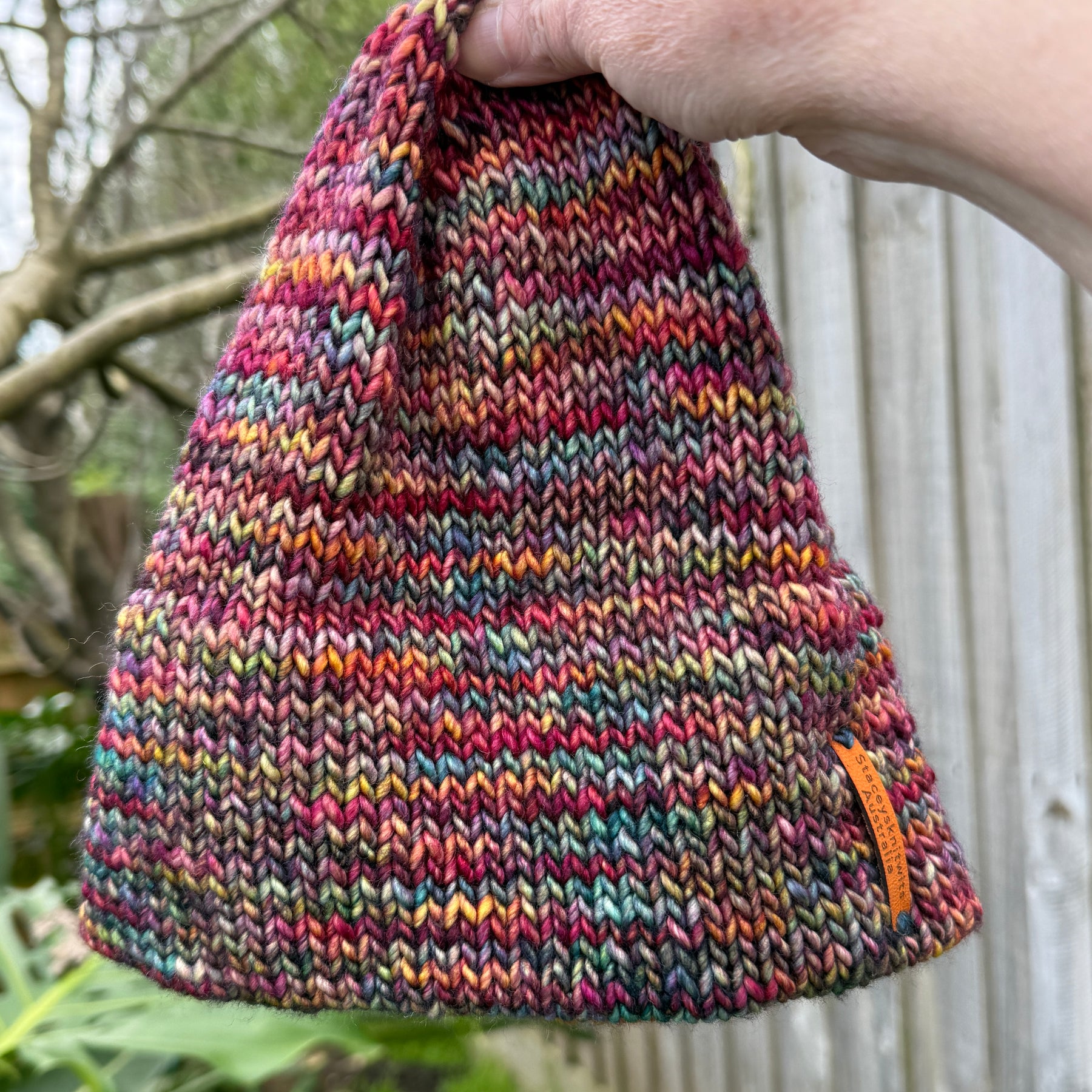 Hand Knitted Merino Beanie, Colorful unisex beanie