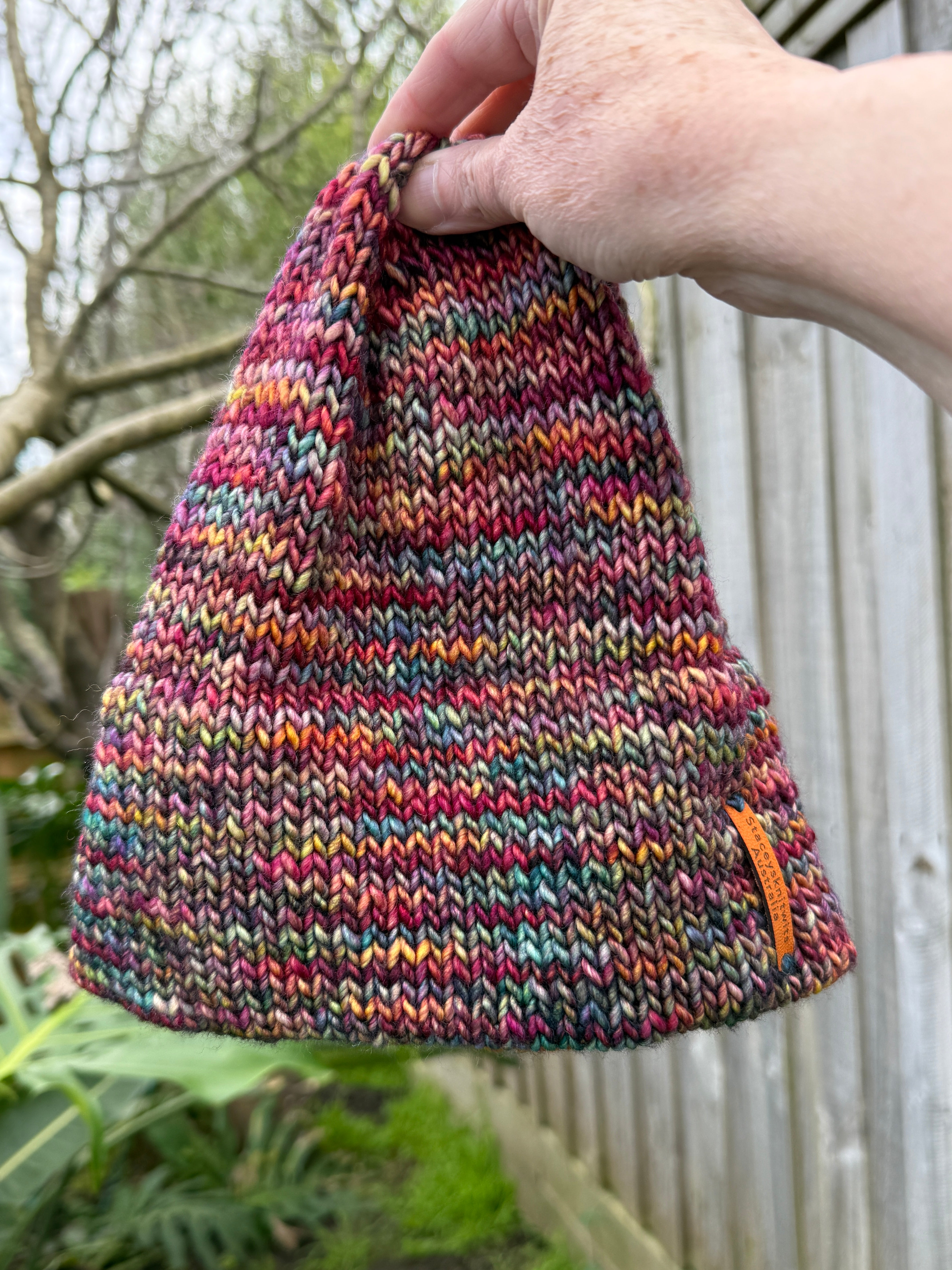 Hand Knitted Merino Beanie, Colorful unisex beanie