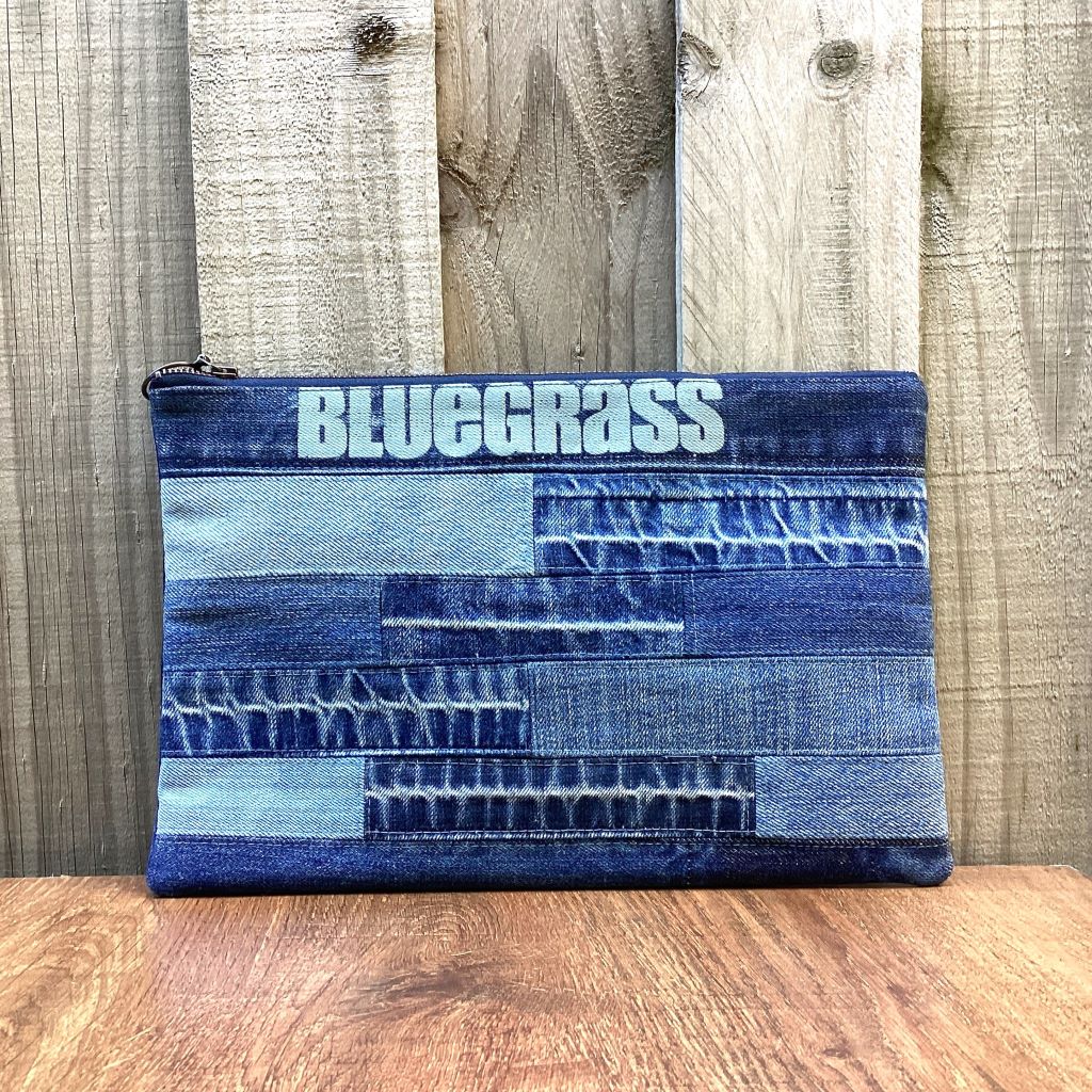 Large Upcycled Denim Pencil Case – Bluegrass