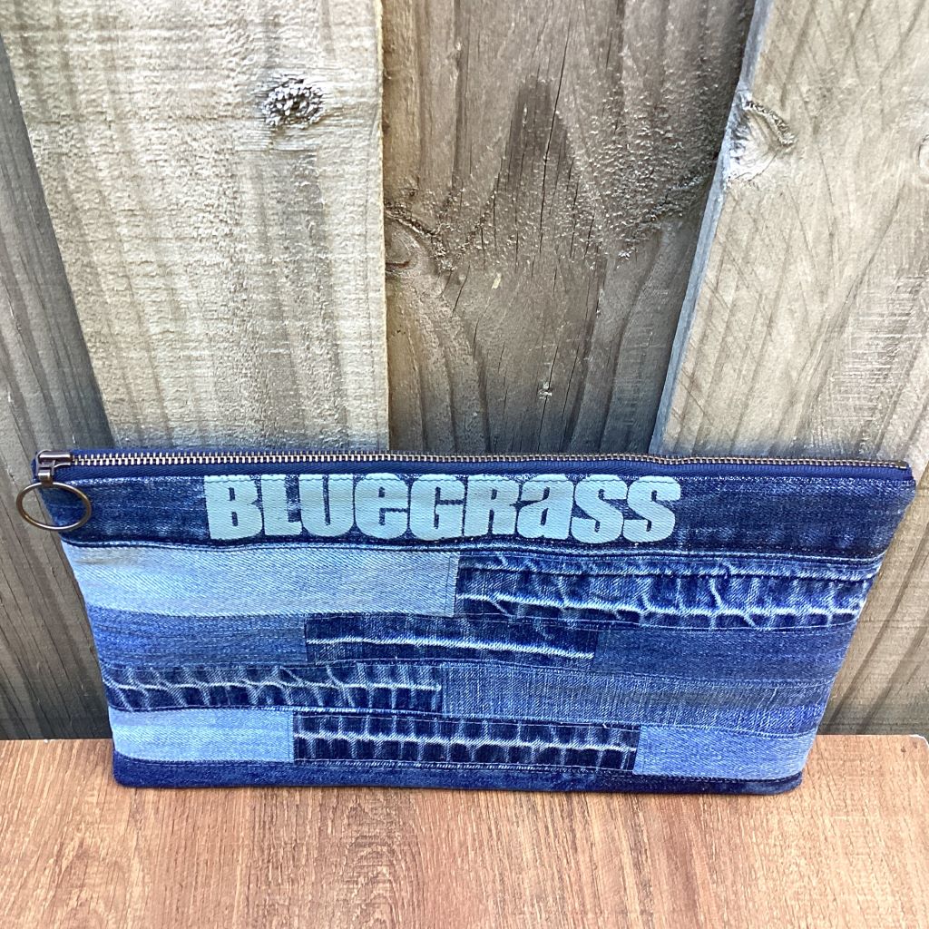 Large Upcycled Denim Pencil Case – Bluegrass
