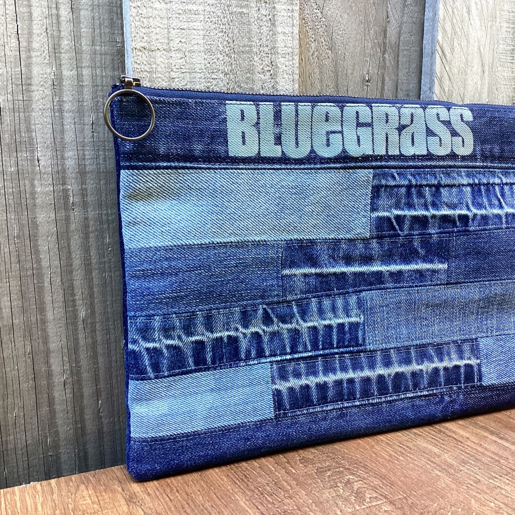 Large Upcycled Denim Pencil Case – Bluegrass