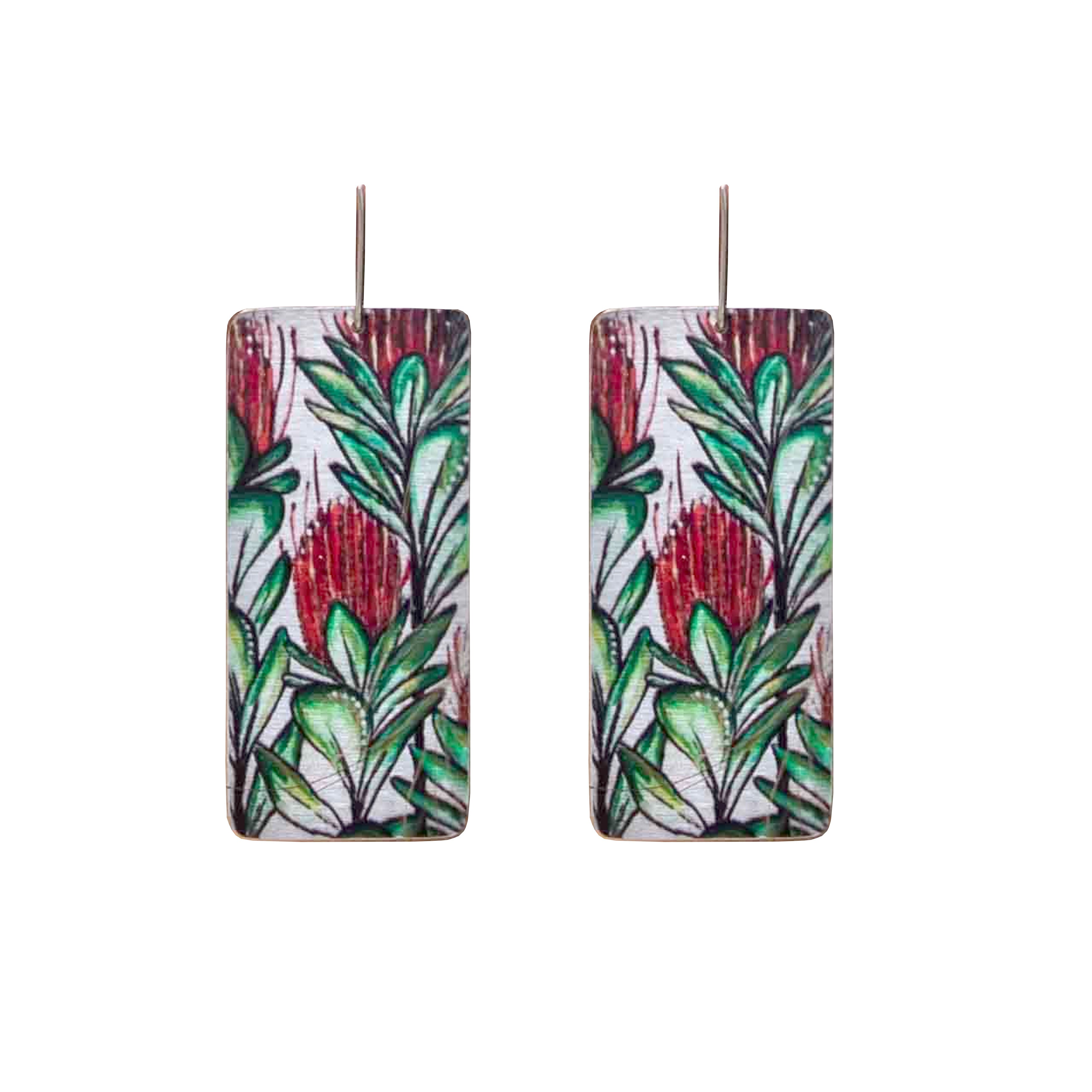 Rectangle Banksia Earrings