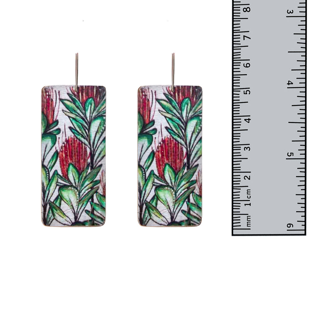 Rectangle Banksia Earrings