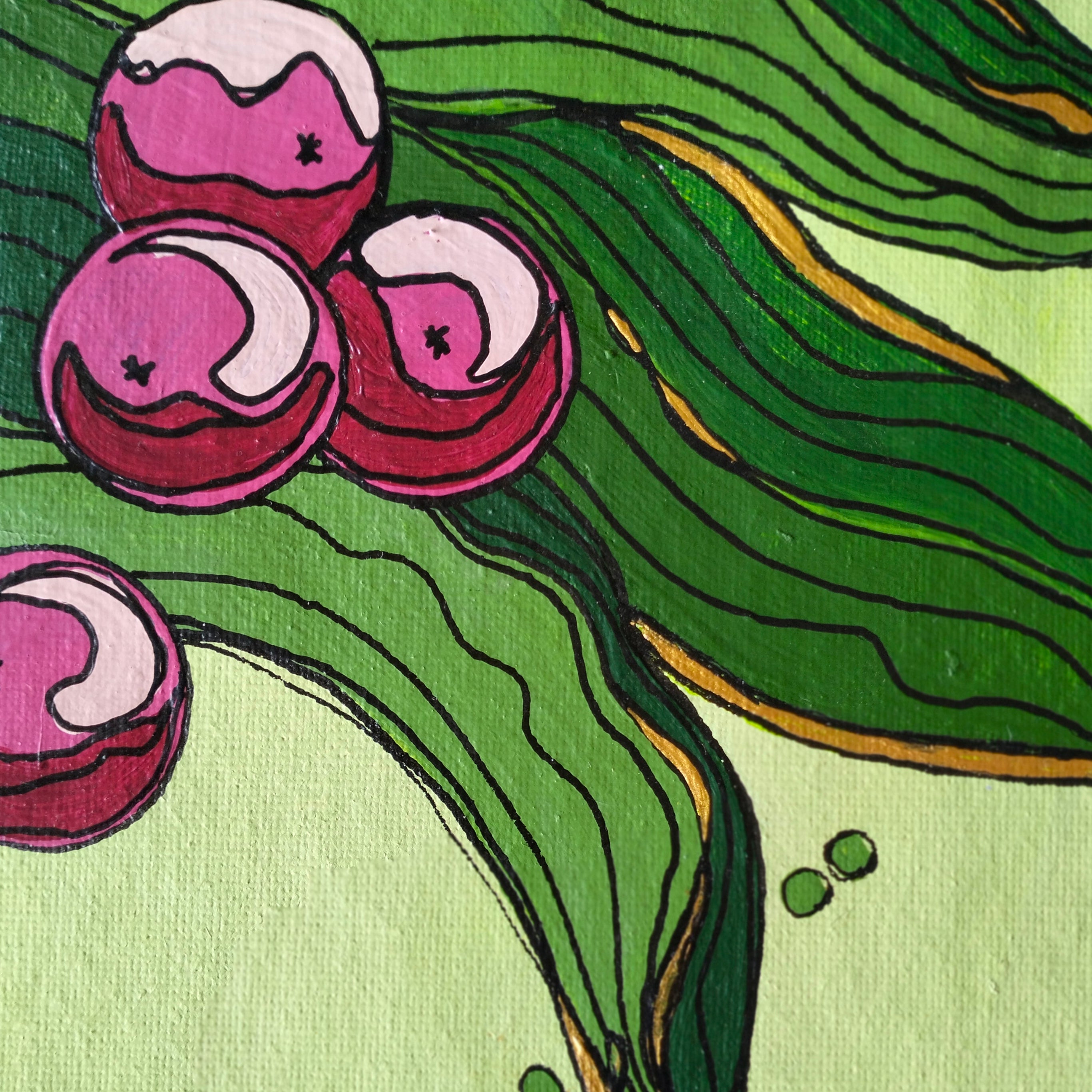 A3 ORIGINAL ARTWORK - "Wompoo Fruit Dove"- acrylic and latex abstract art