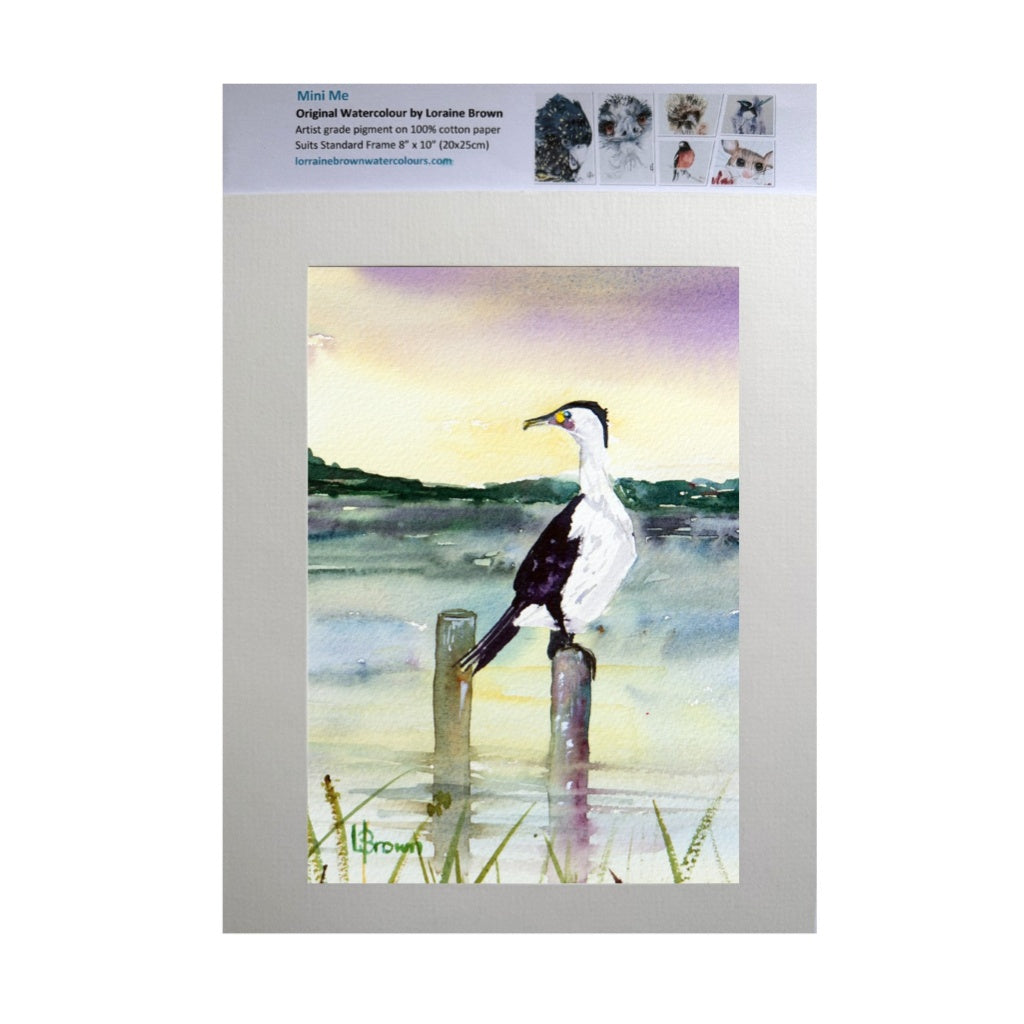 Mini Me #157 Cormorant Original Watercolour Painting