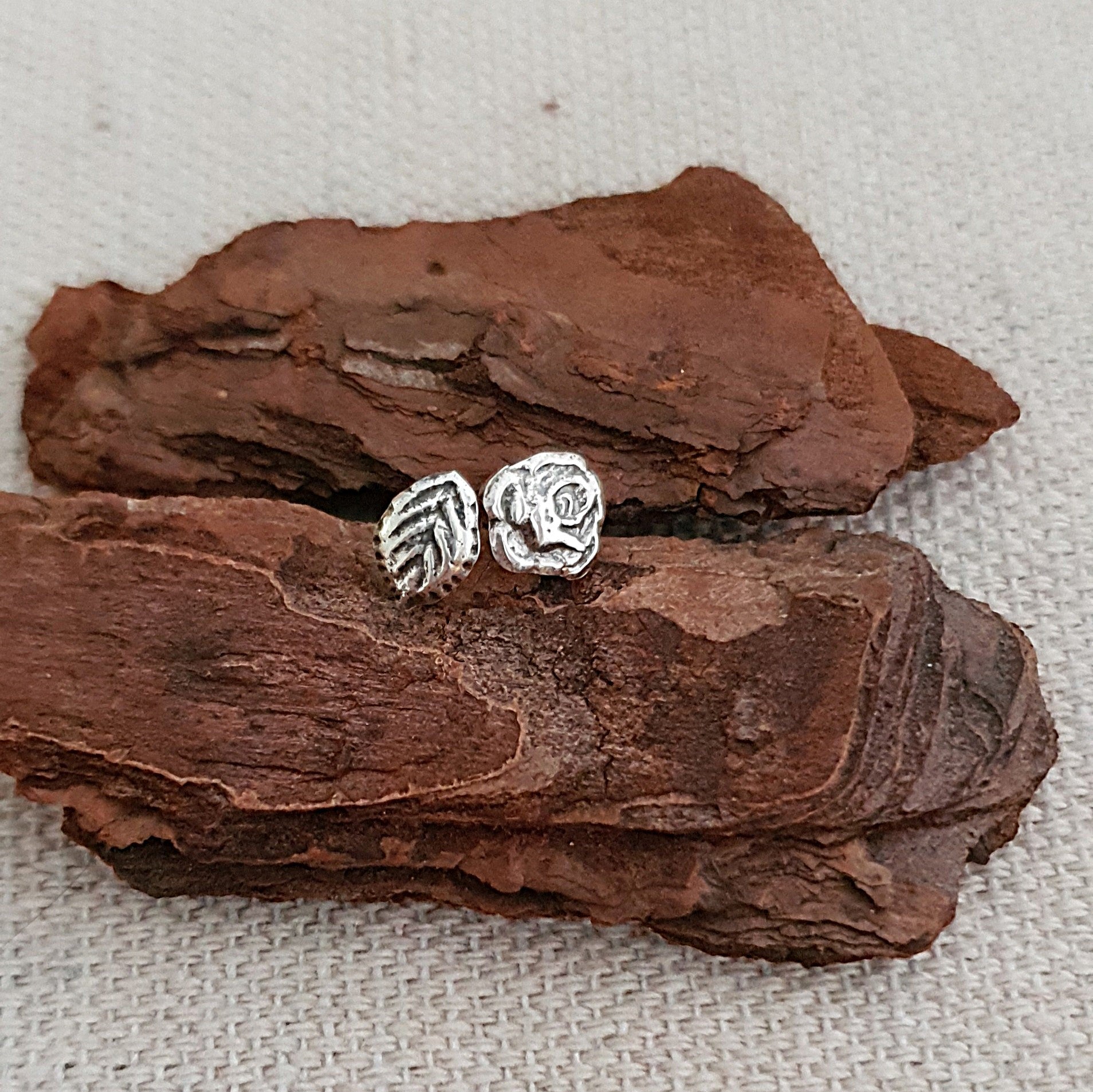 Recycled sterling silver studs - small