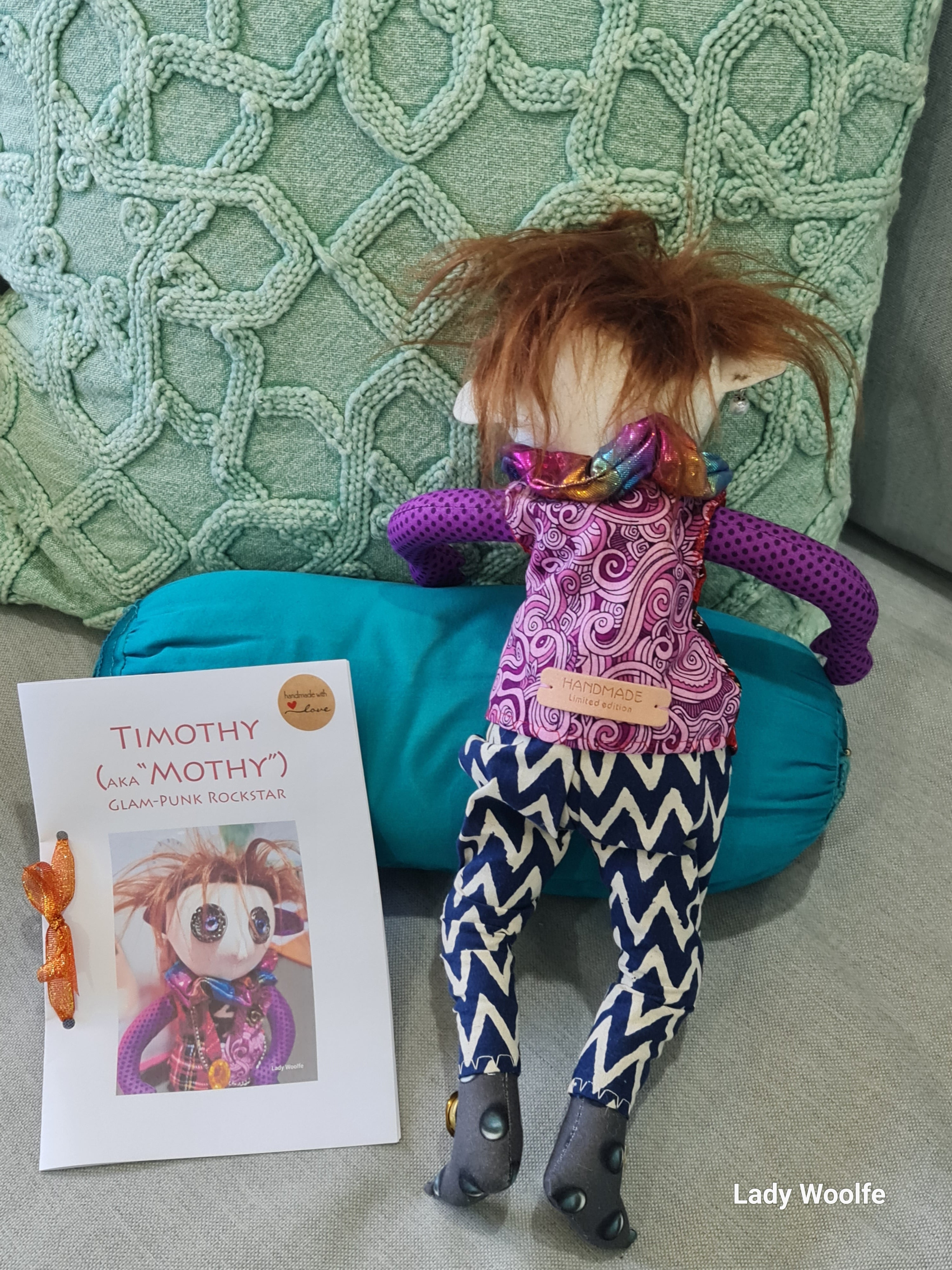 Handmade Art Doll, Timothy the Glam-Punk Rocker