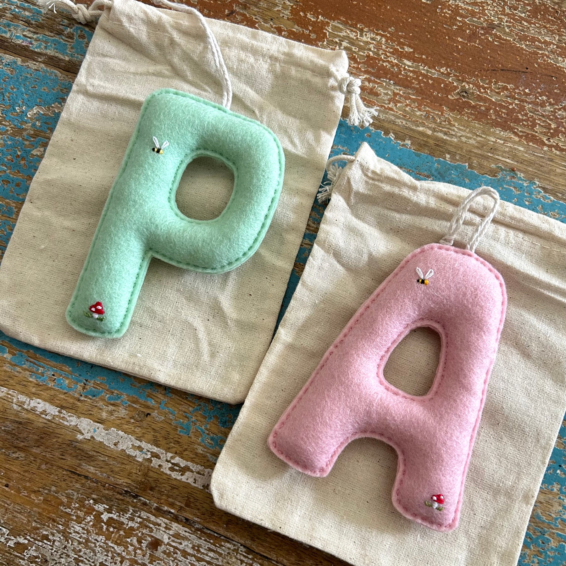 Embroidered Felt Alphabet Letters, initial, Heirloom Keepsake