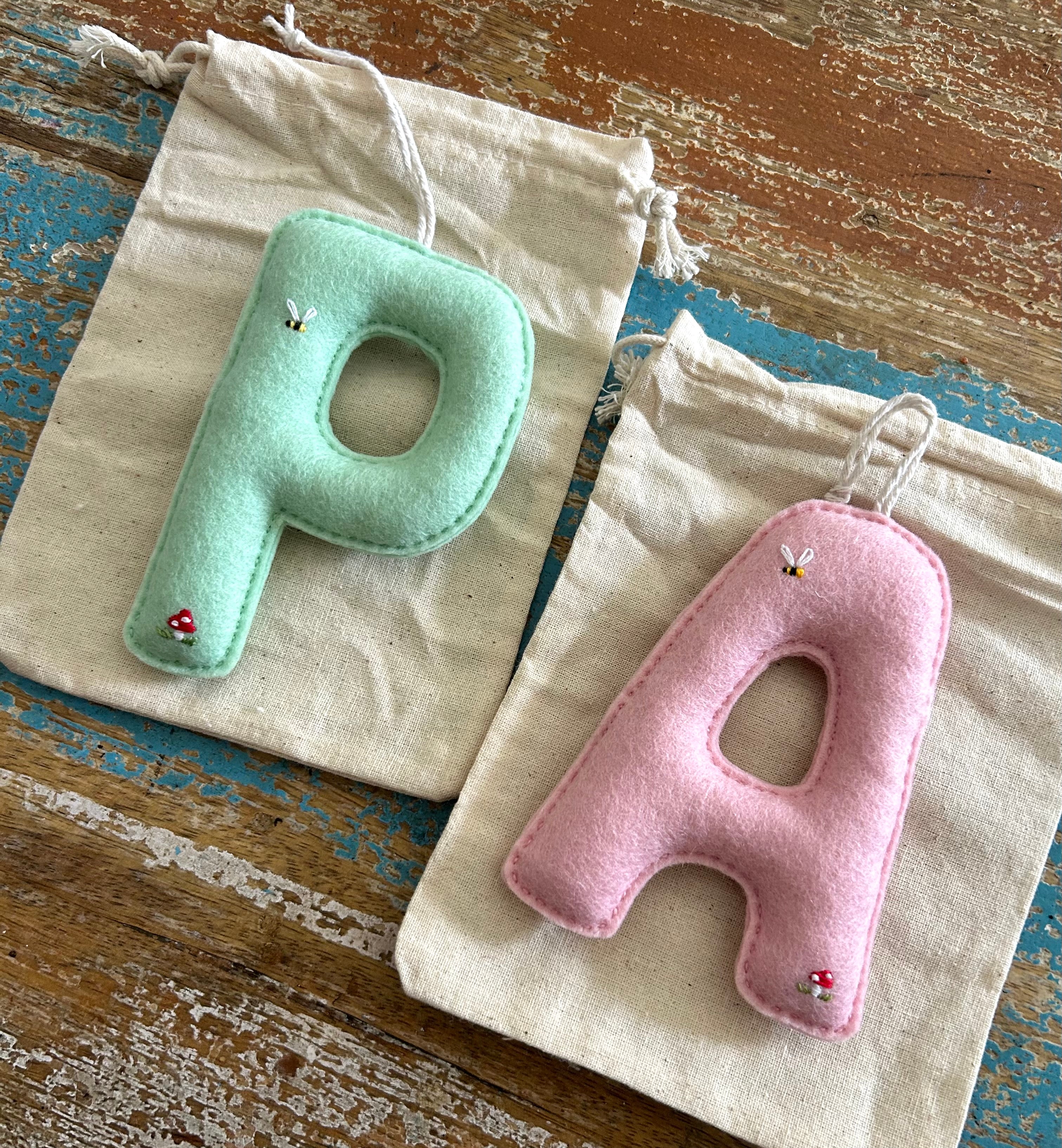 Embroidered Felt Alphabet Letters, initial, Heirloom Keepsake
