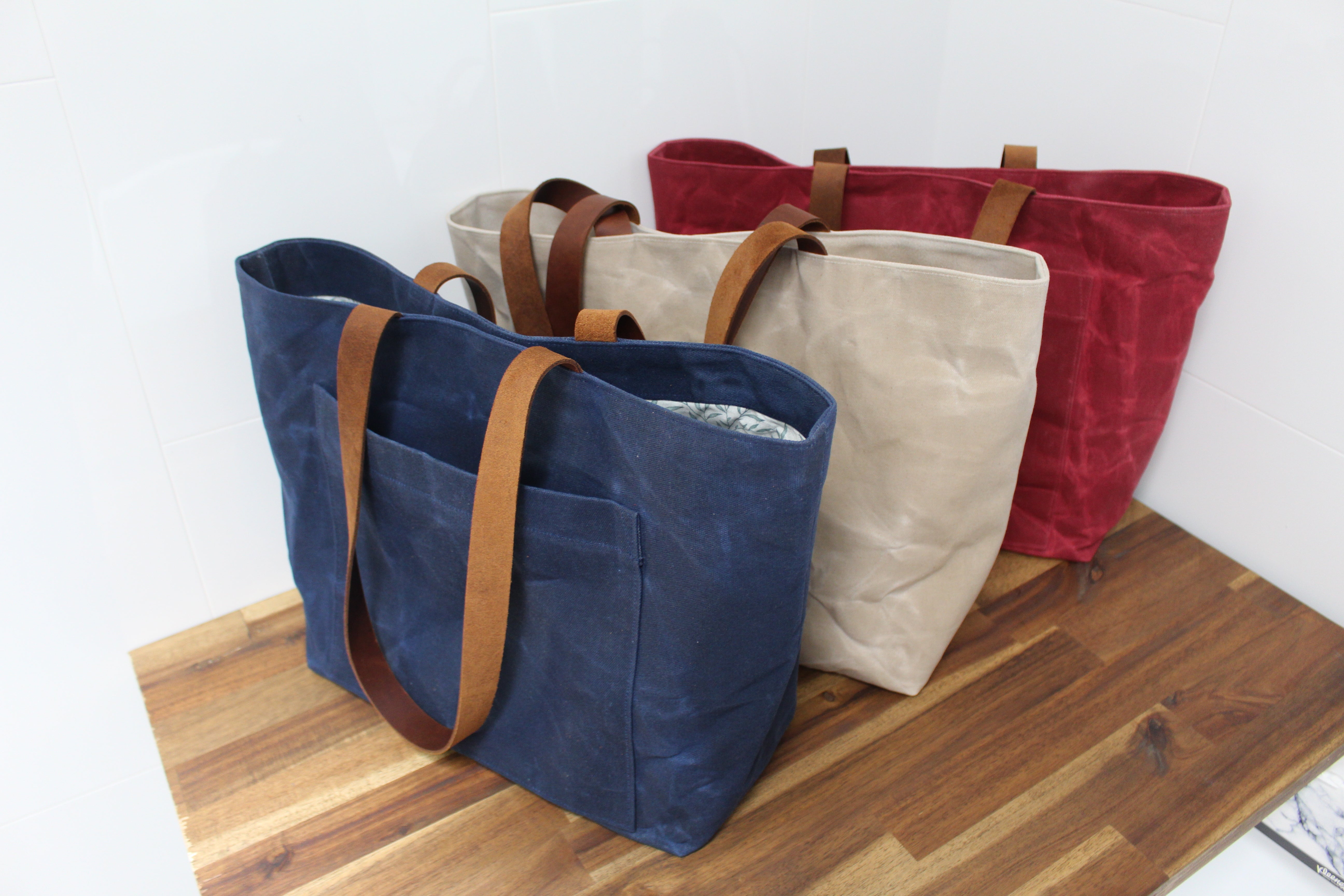PDF Sewing Pattern Oaklands Waxed Fabric Tote Shopping Bag Instructions