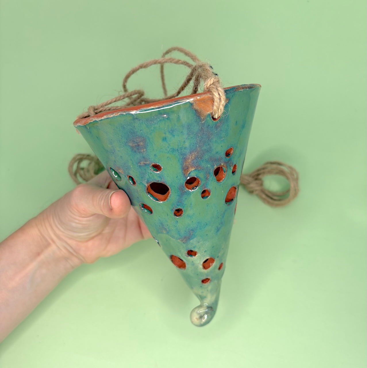 Ceramic hanging cone orchid pot