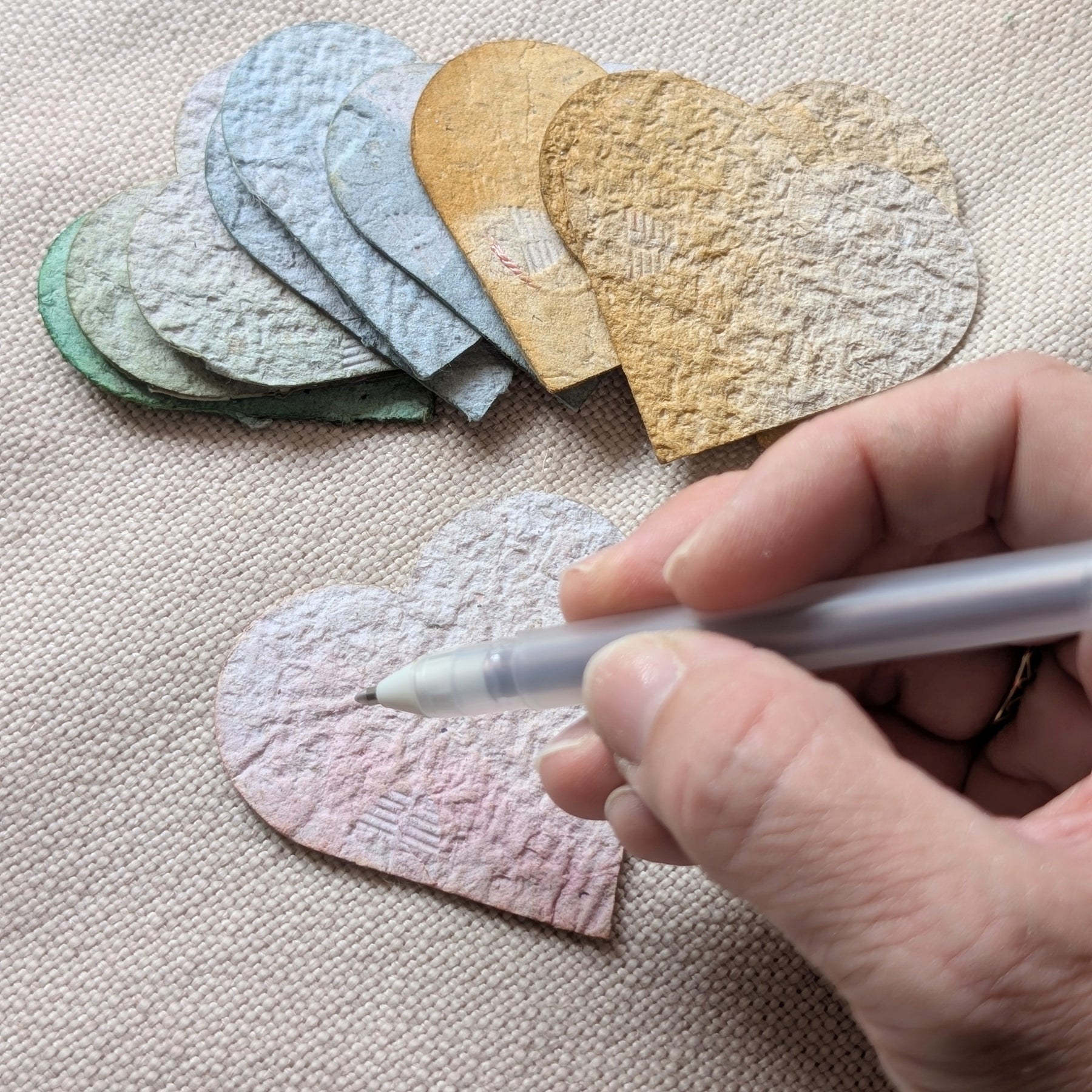 Handmade Paper Heart Gift Tags – Set of 10 Love Notes – Eco Friendly Handmade Gift Australia