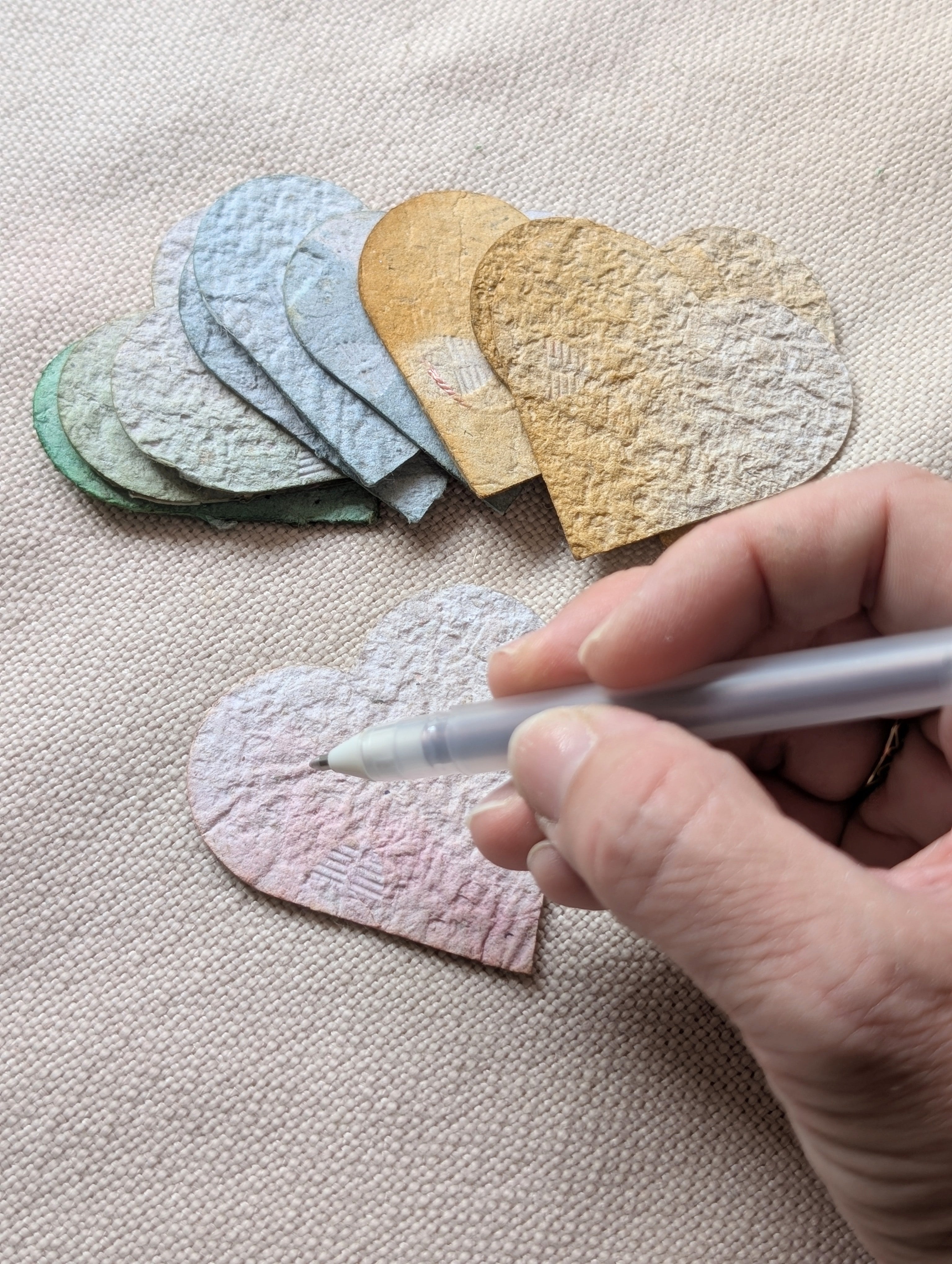 Handmade Paper Heart Gift Tags – Set of 10 Love Notes – Eco Friendly Handmade Gift Australia