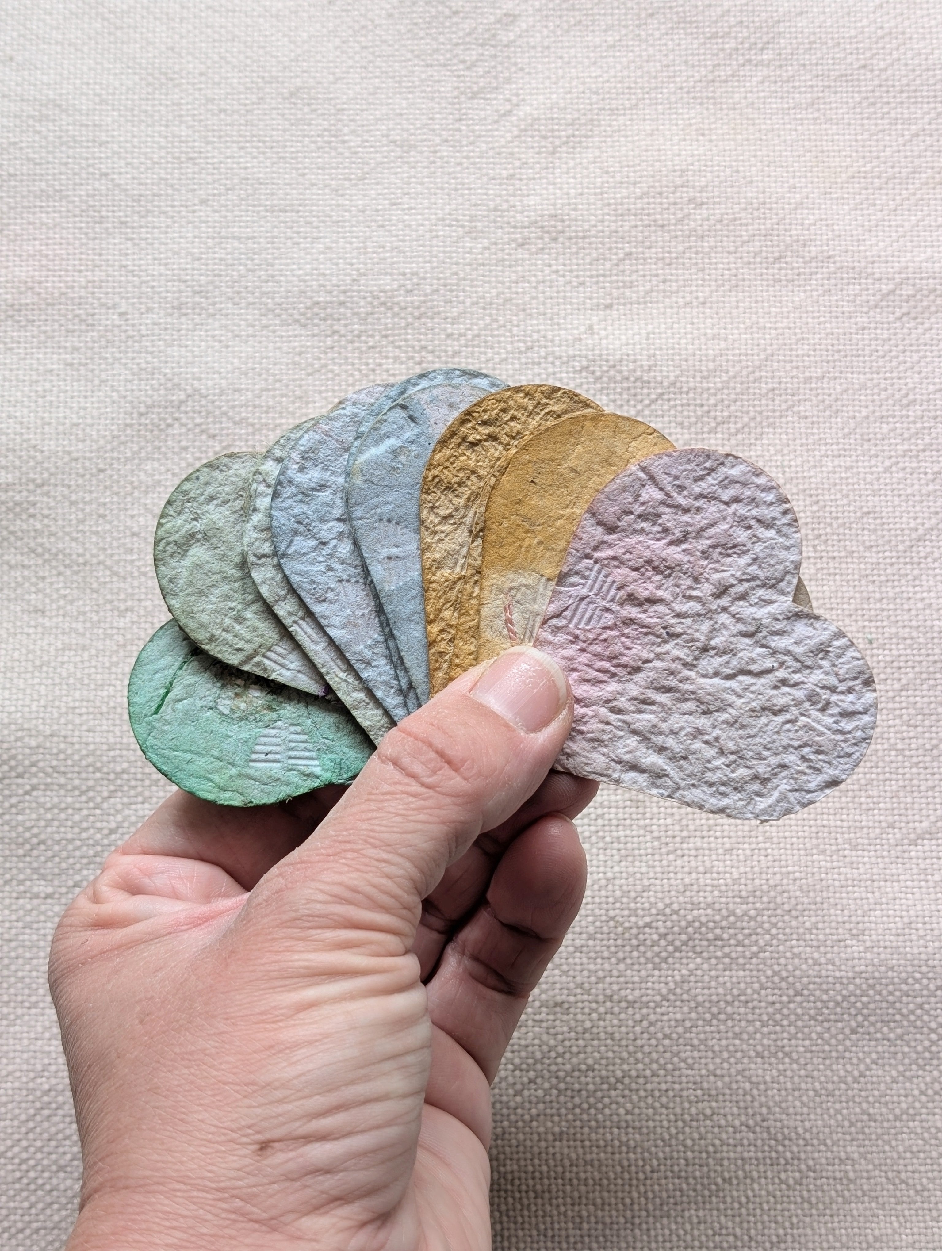 Handmade Paper Heart Gift Tags – Set of 10 Love Notes – Eco Friendly Handmade Gift Australia