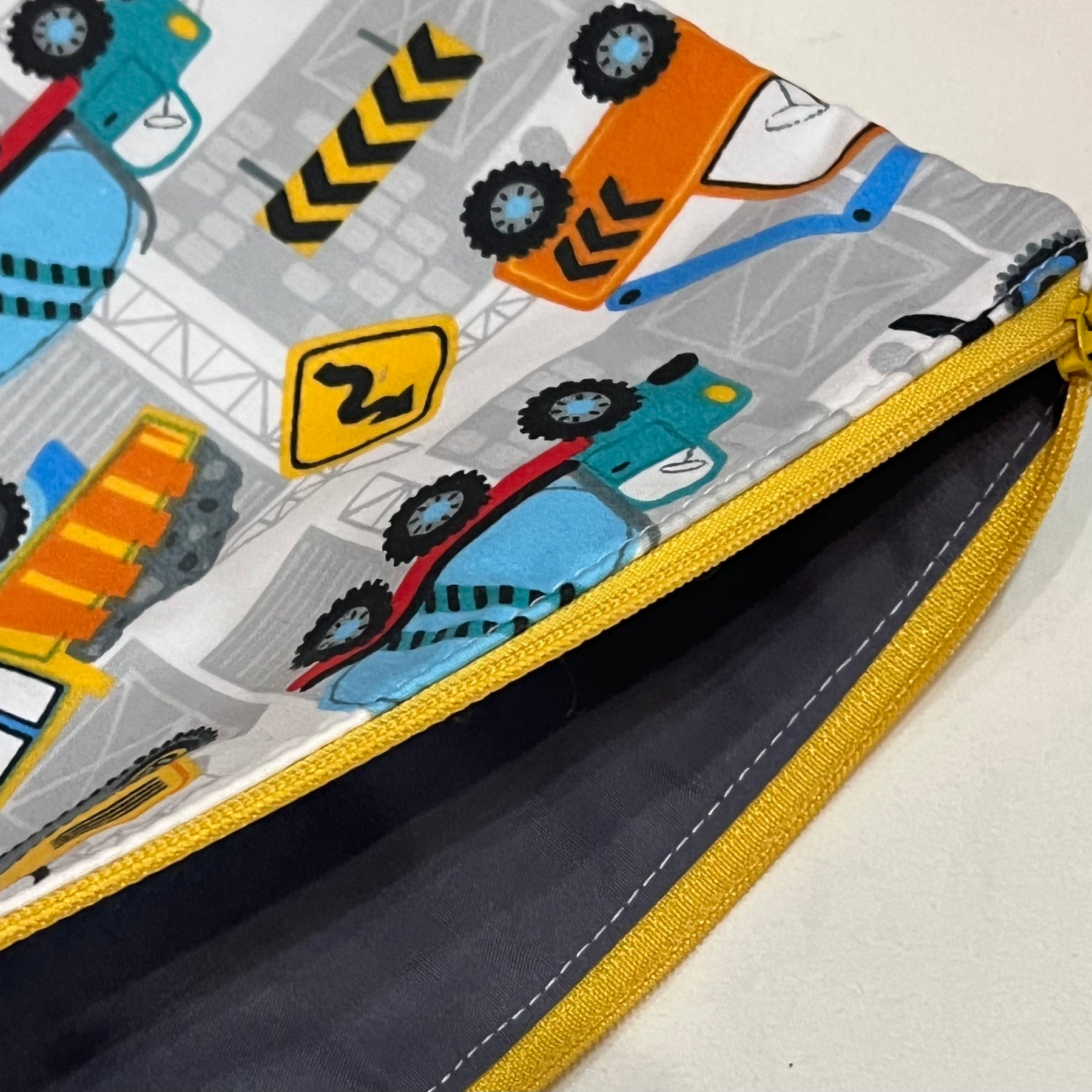 Construction vehicles pencil case