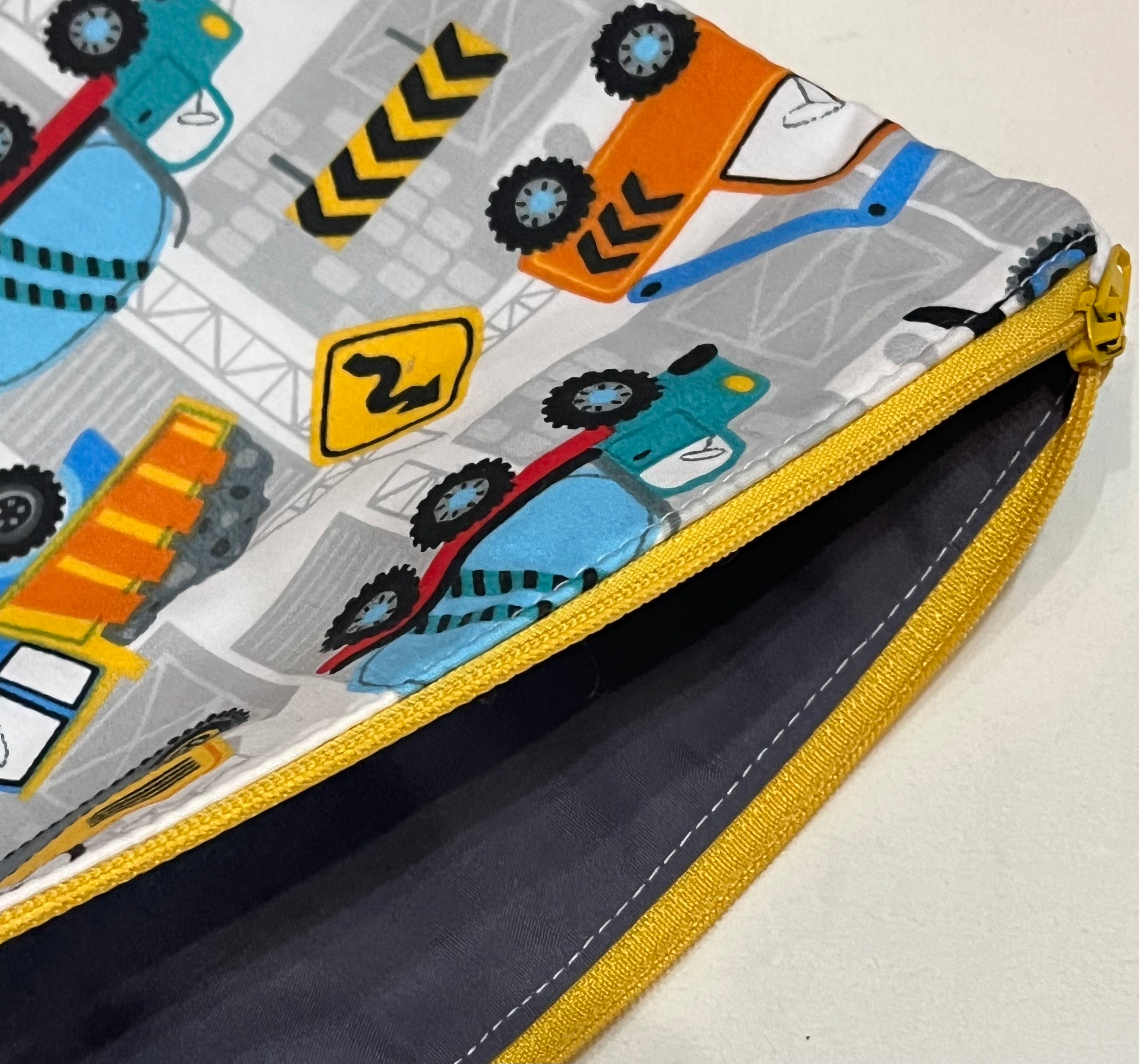 Construction vehicles pencil case