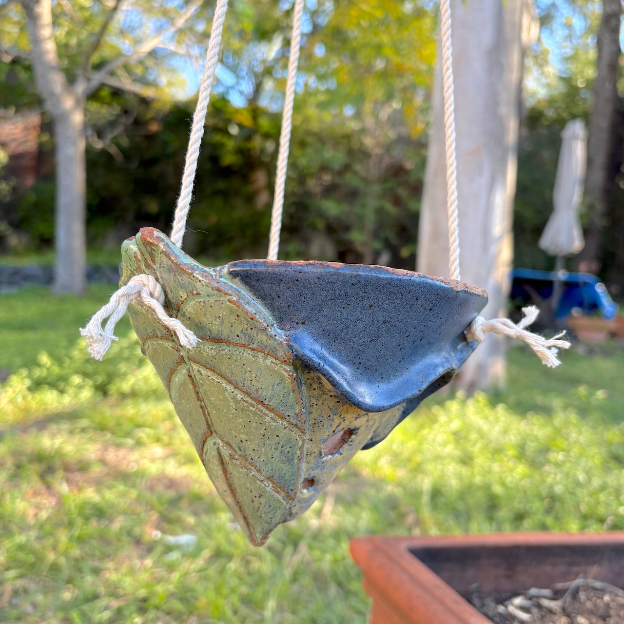 Ceramic hanging large cone orchid pot