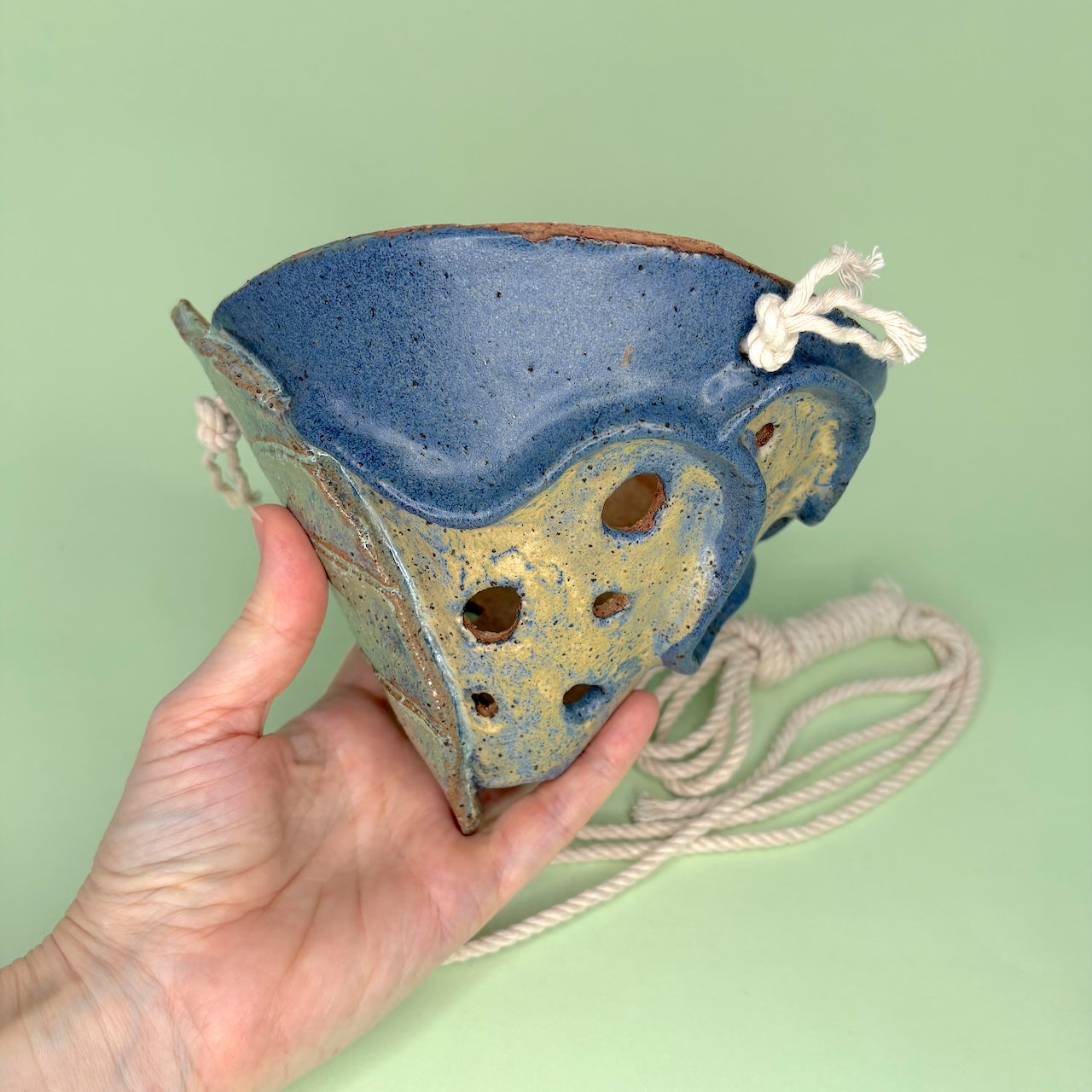 Ceramic hanging large cone orchid pot