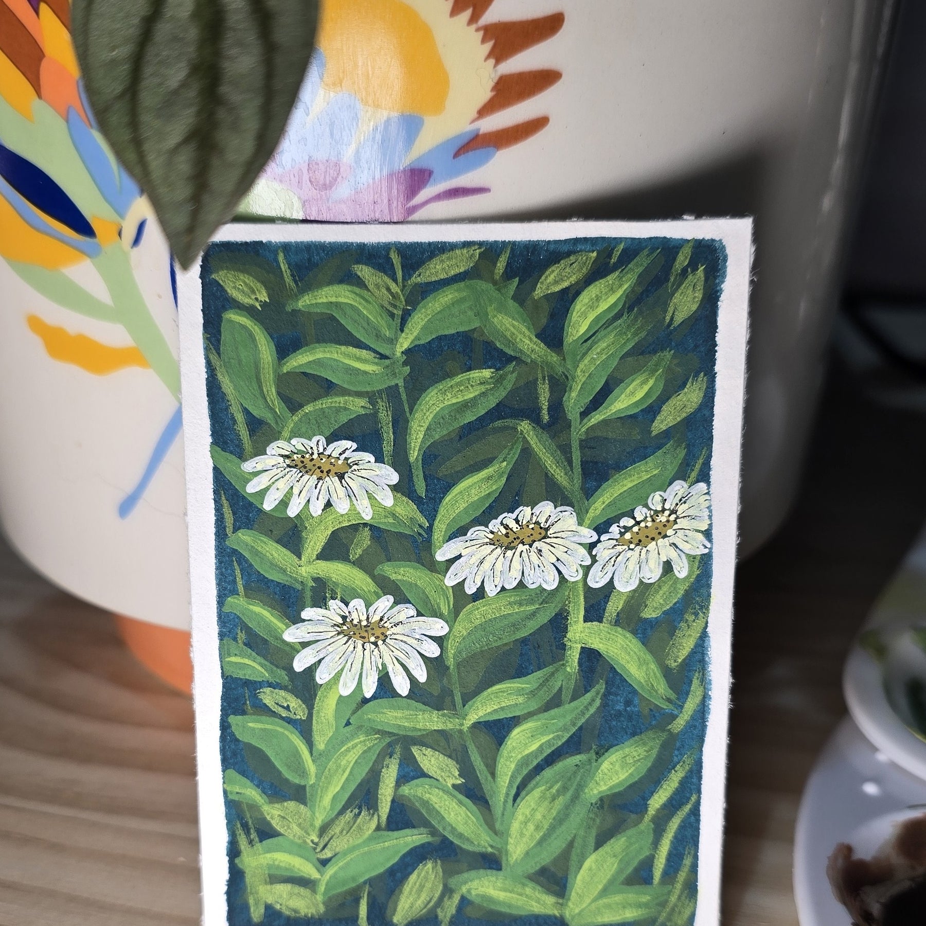 ACEO "Daisies #2" Mini Gouache 2.5x3.5 inches