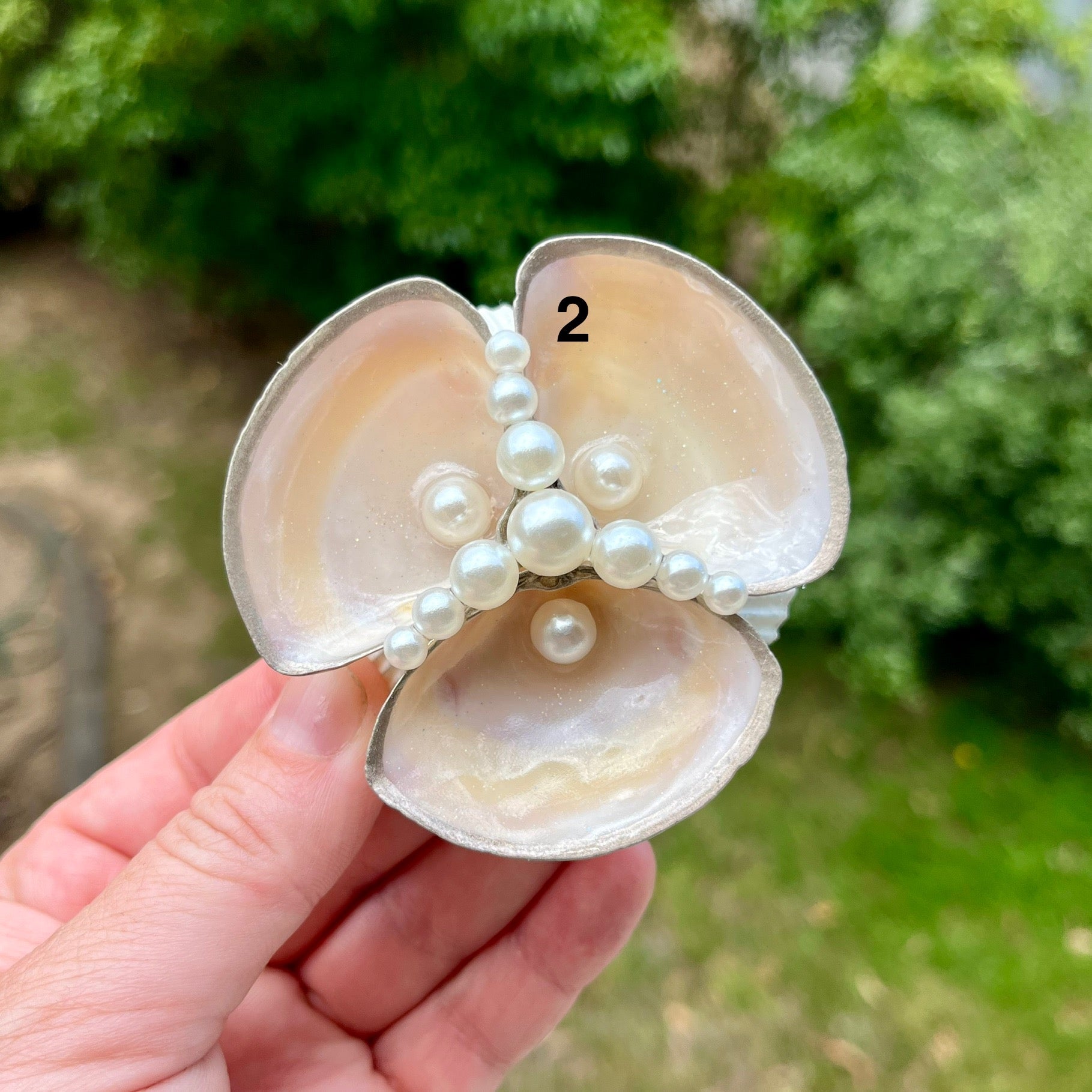 Simple Silver Pearl Trinket Dish