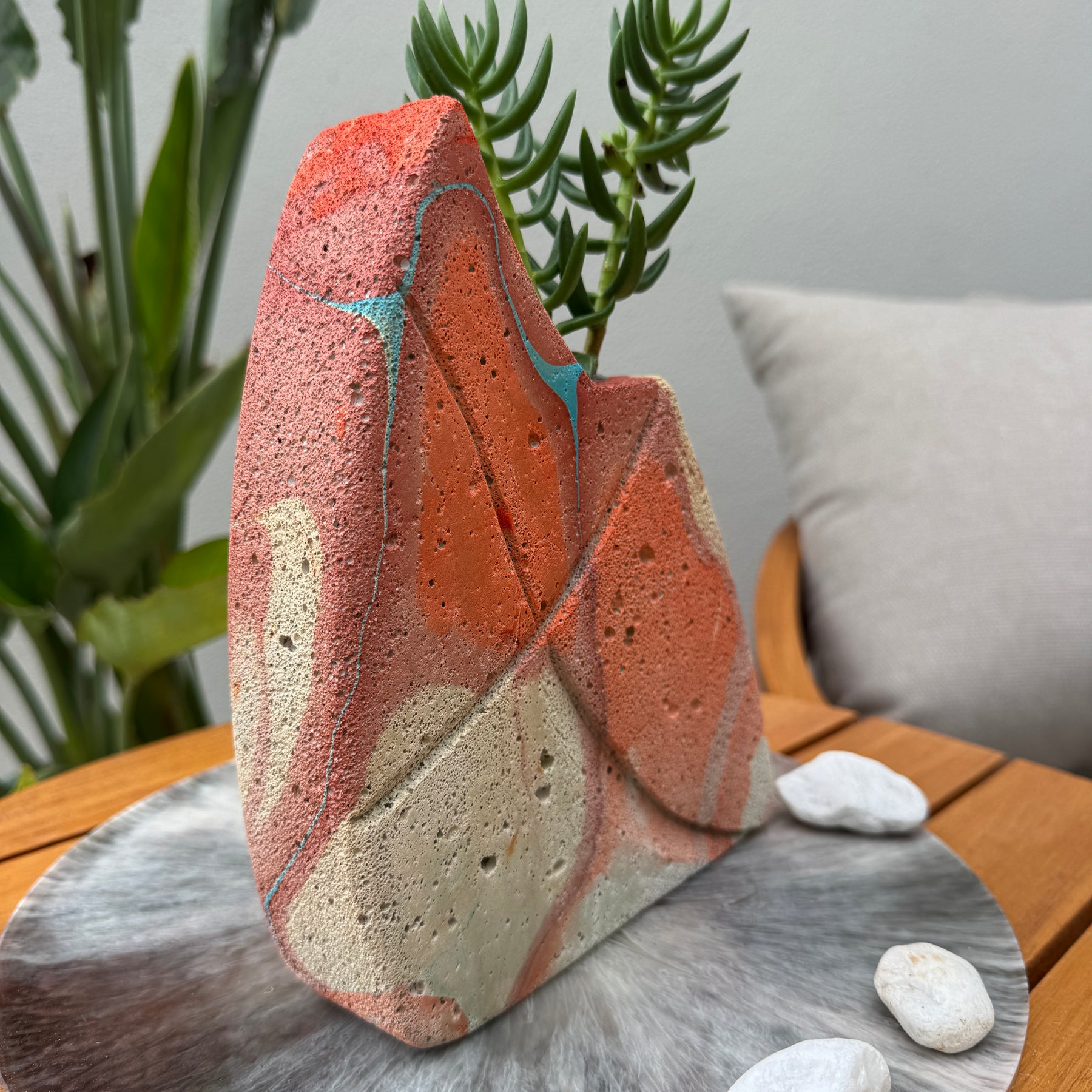 Desert Canyon hand sculpted concrete test tube vase
