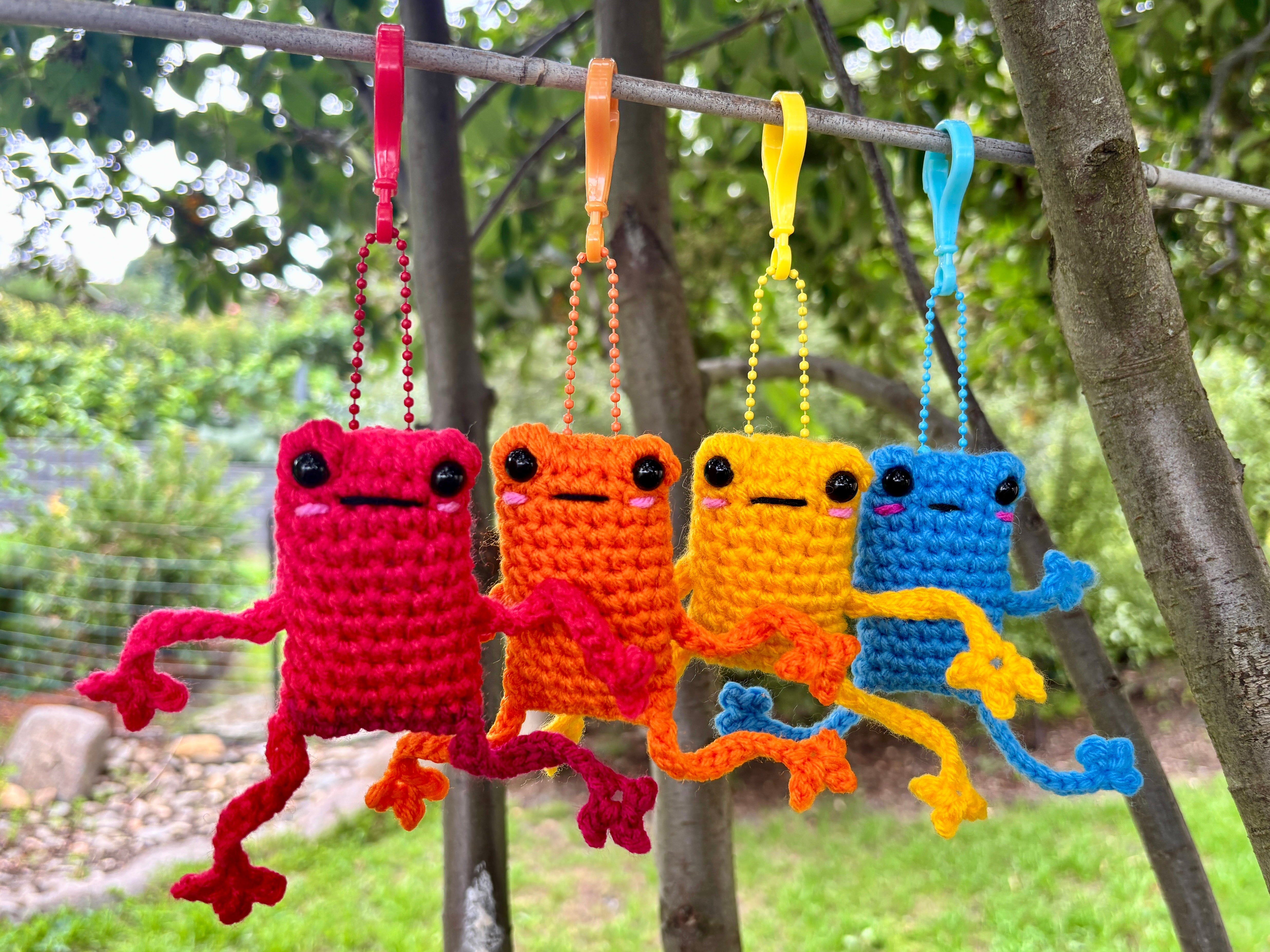 Funny Floppy Frog Keychain Bag Tag