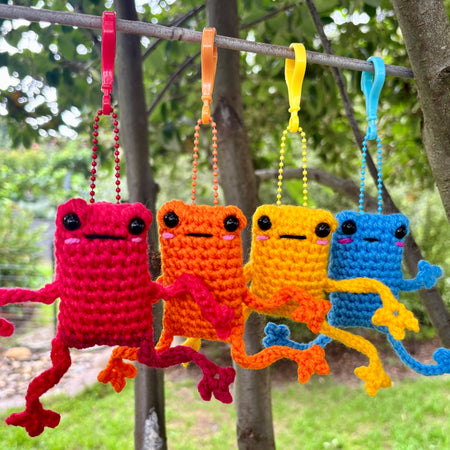 Funny Floppy Frog Keychain Bag Tag