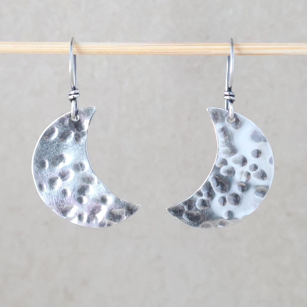 Medium Crescent Moon Earrings - Handcrafted with Australian Made Sterling Silver