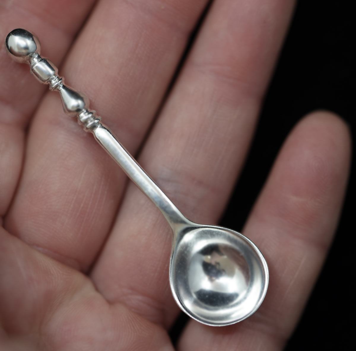 Sterling silver salt or mustard spoon