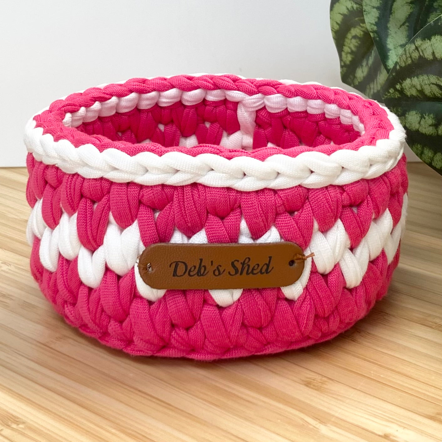 Crochet Basket - Round - 2 Tone