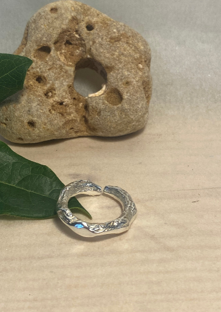 Cuttlefish Cast Sterling Silver Ring