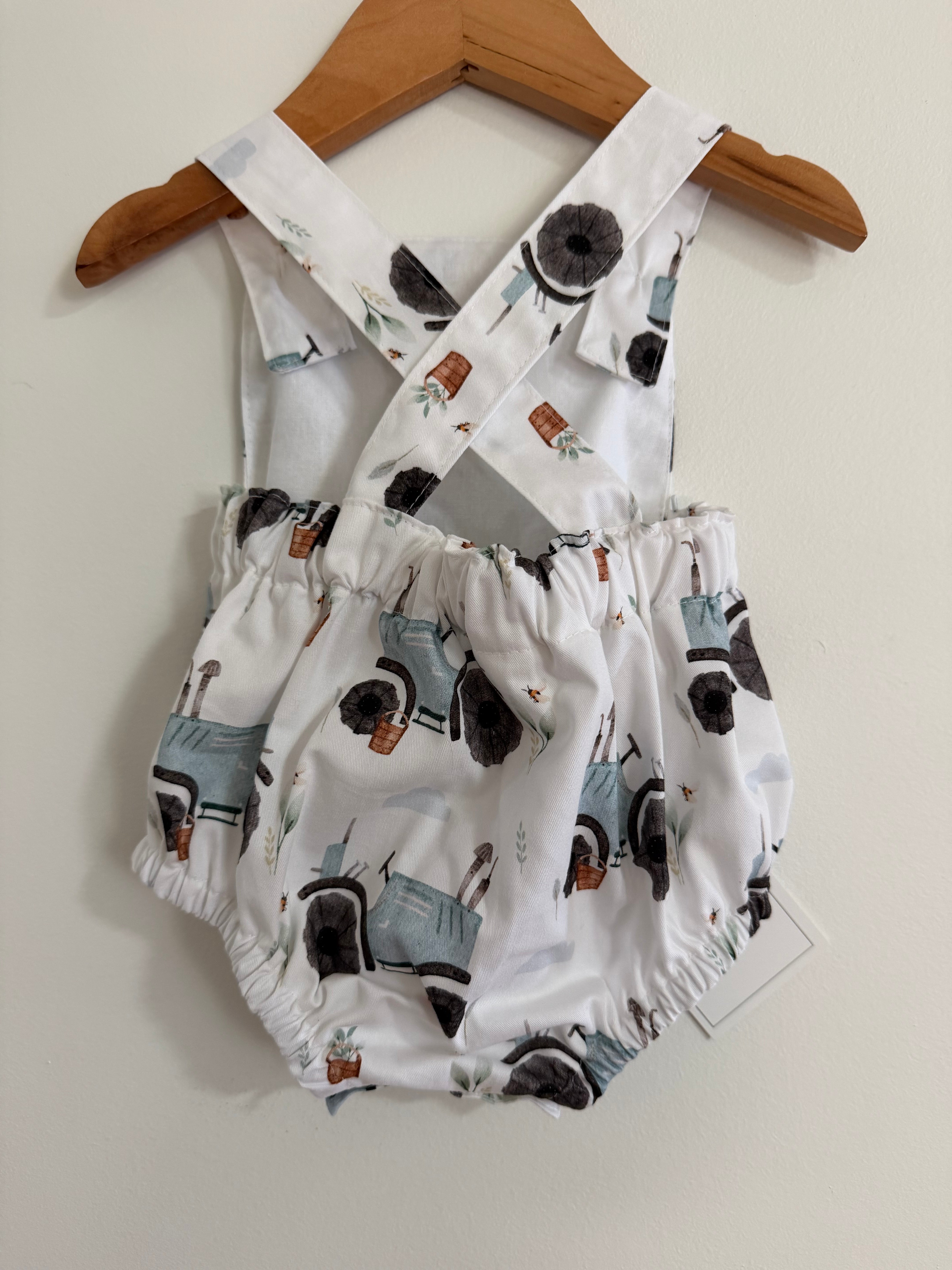 Baby Romper with Tractors