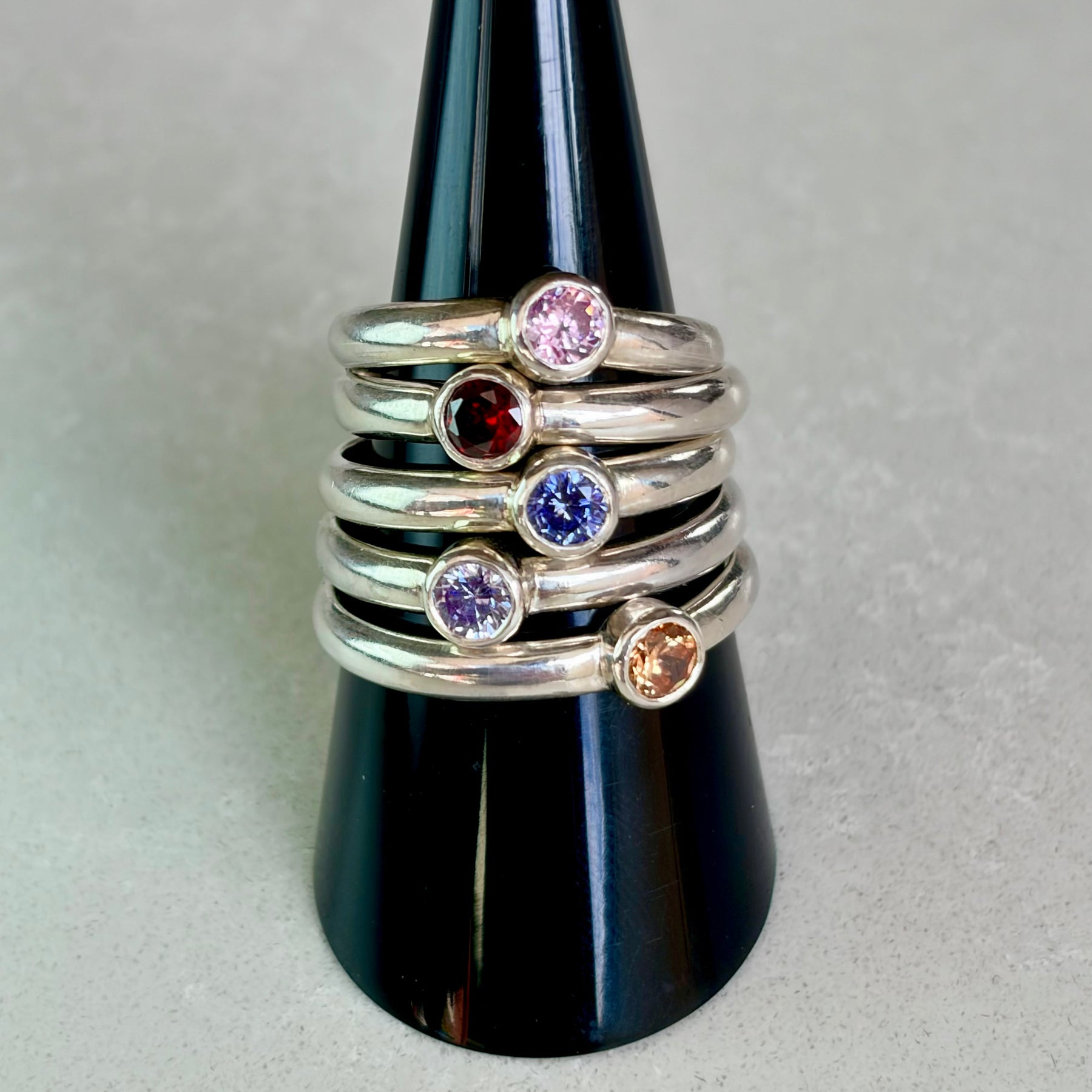 Sterling Silver Cubic Zirconia Stacking Rings