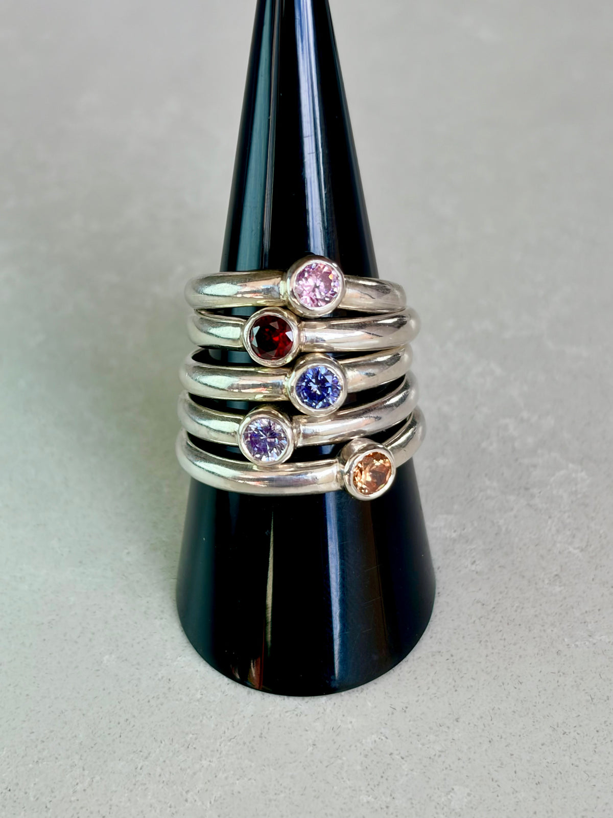 Sterling Silver Cubic Zirconia Stacking Rings