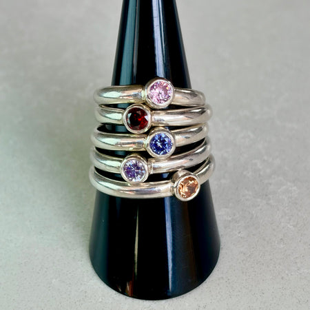 Sterling Silver Cubic Zirconia Stacking Rings