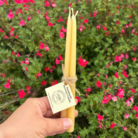 Slim Tall Beeswax Taper Candles