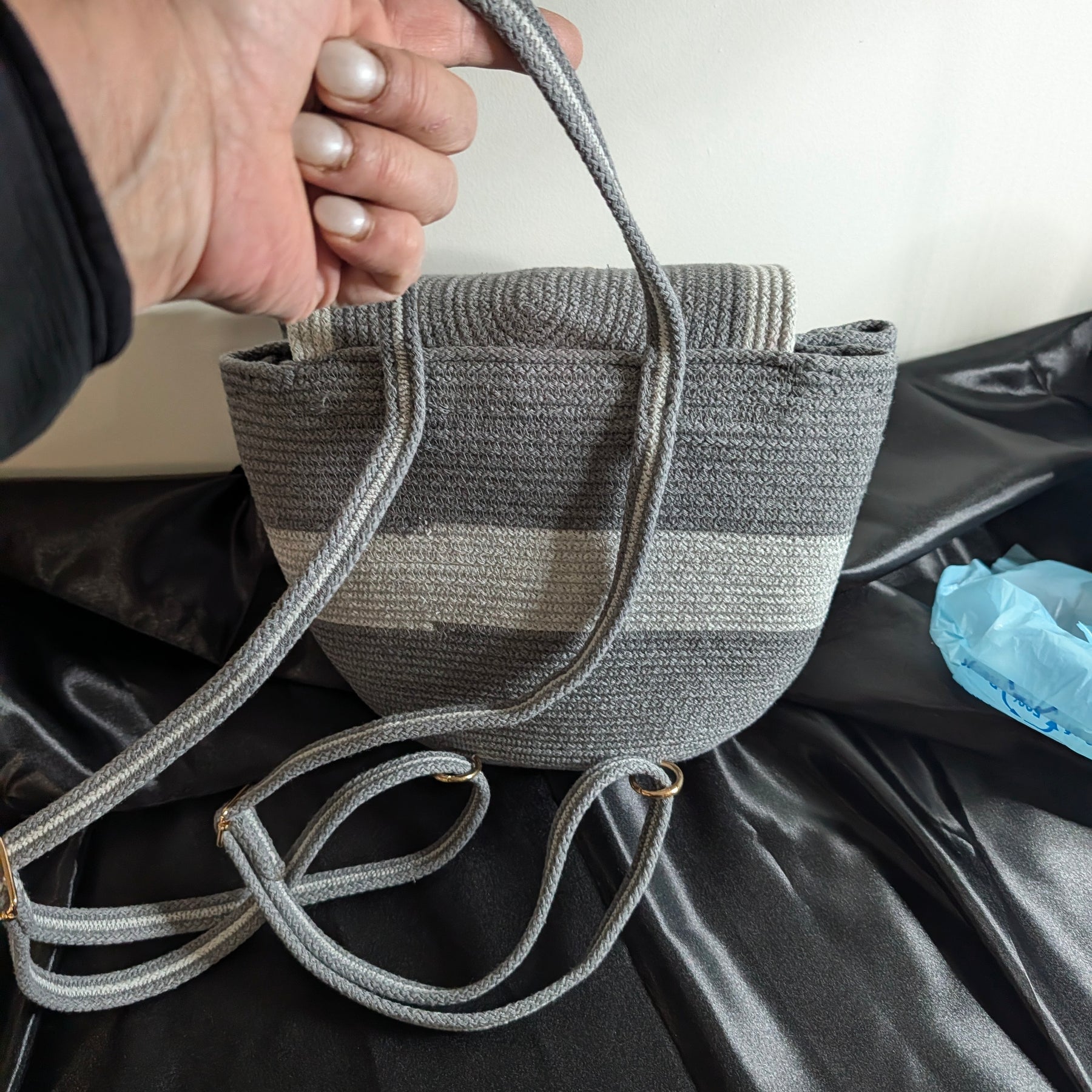 Velvet Medium Handmade Cotton Cord Shoulder Bag
