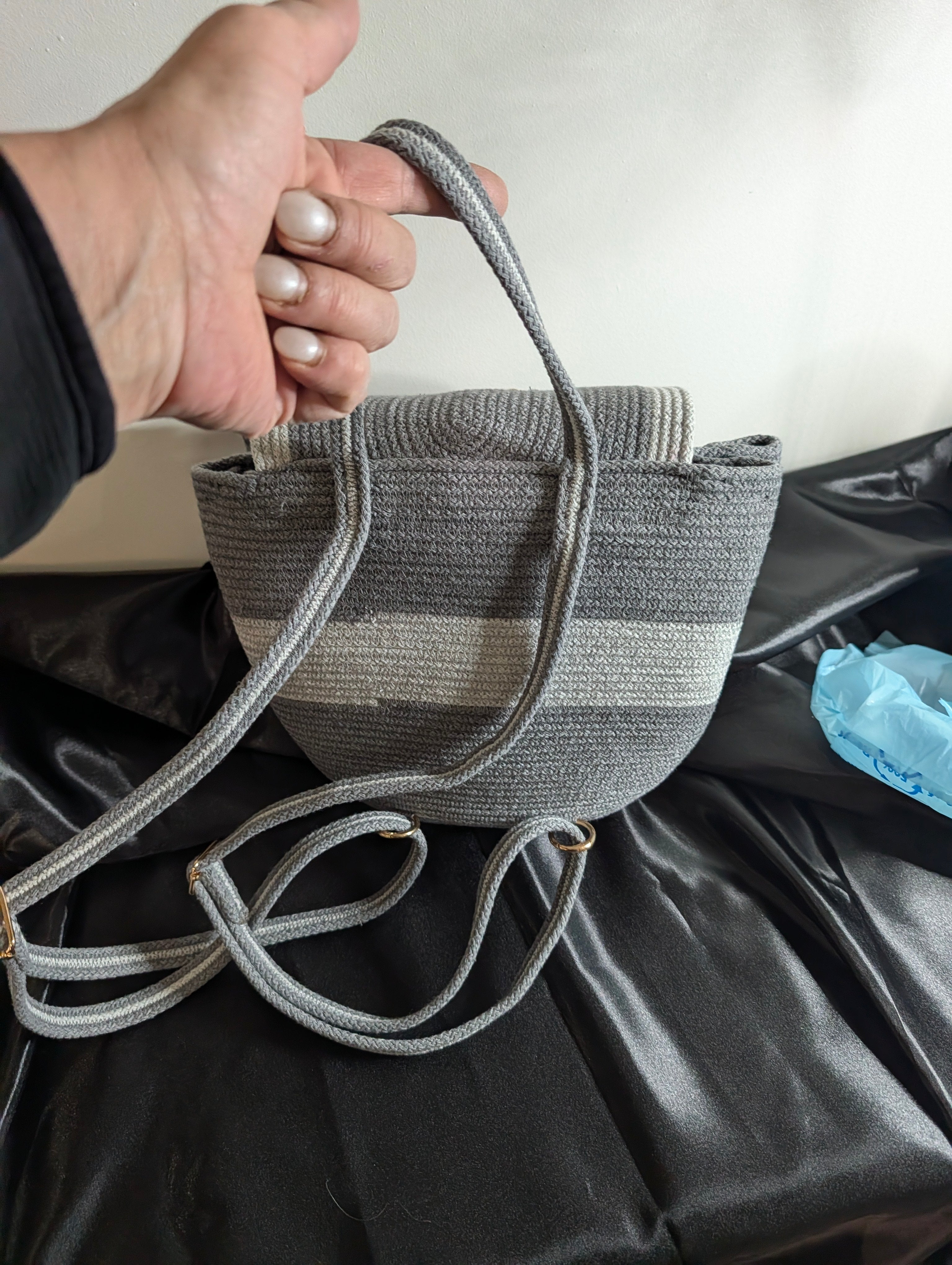Velvet Medium Handmade Cotton Cord Shoulder Bag