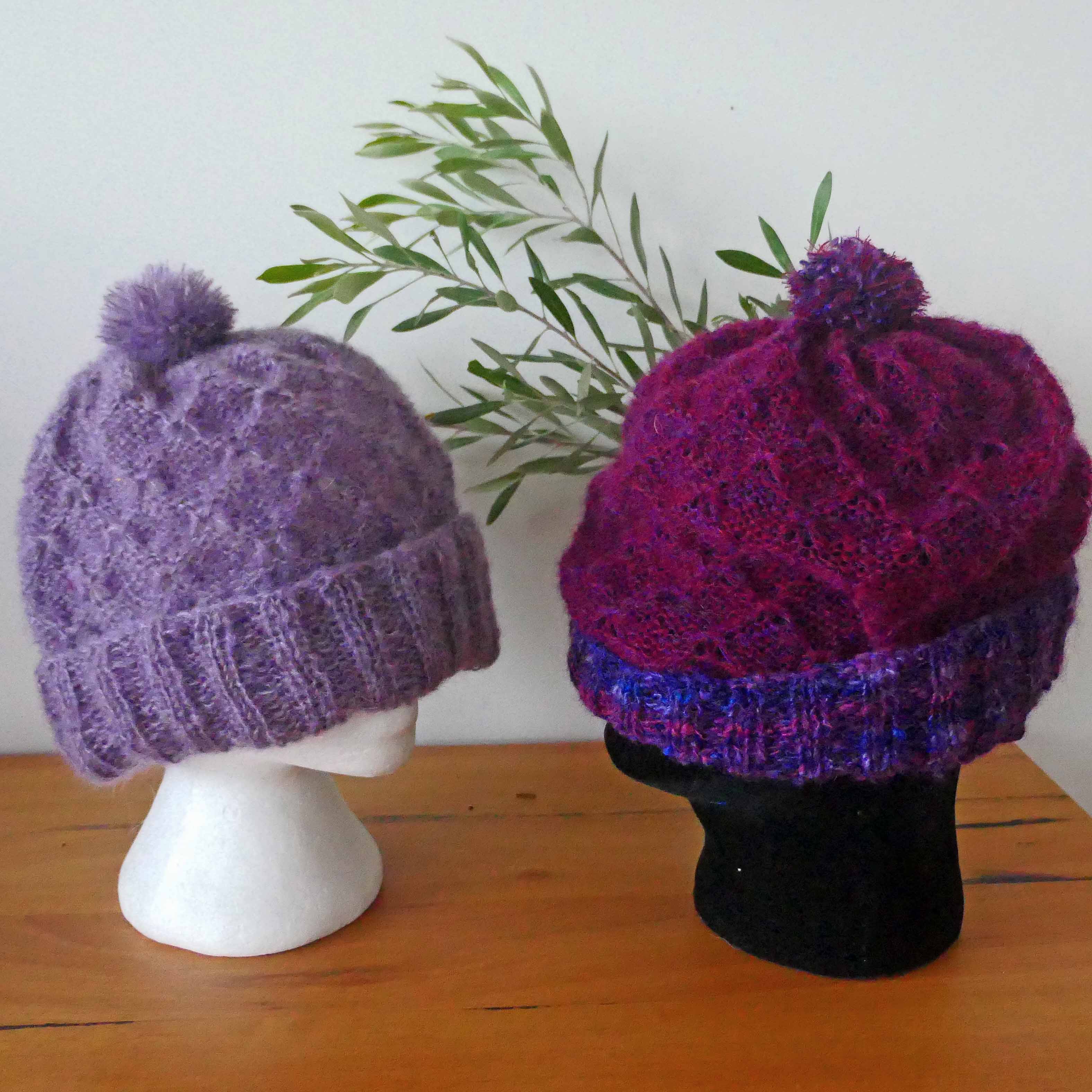 Beanies, adult, mohair, handmade, free shipping