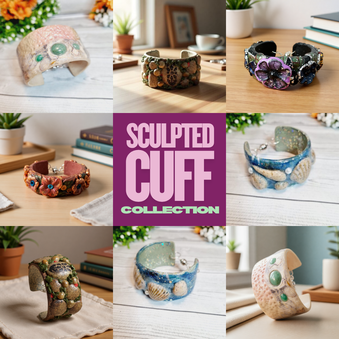 Hand Sculpted Polymer Clay Cuff Bracelets