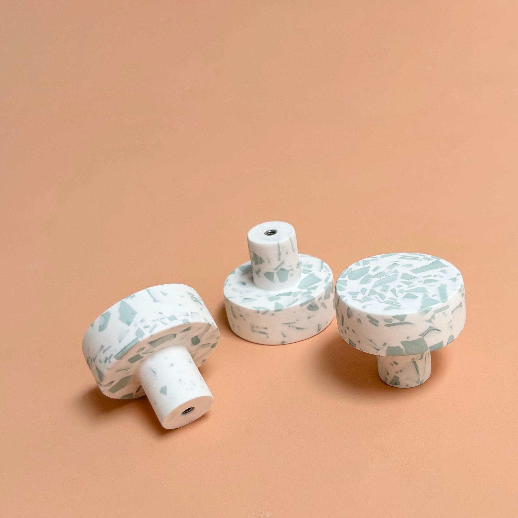 Eucalyptus green terrazzo knobs