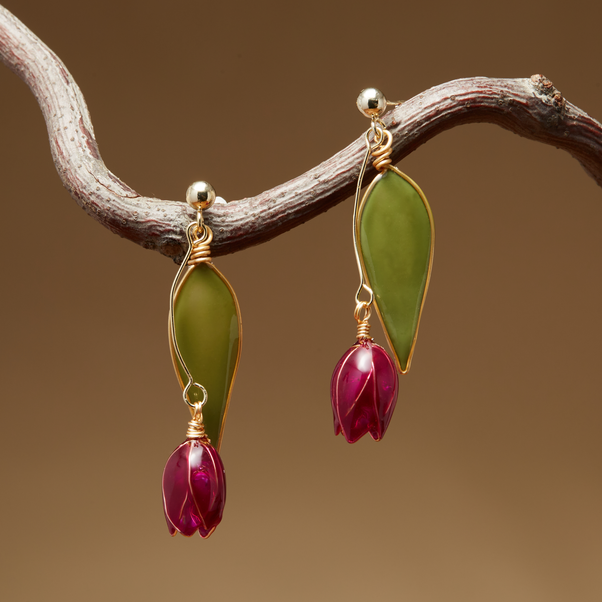 Tulips wire earrings | Handmade Botanical Jewelry