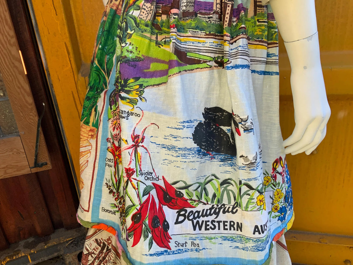 Wool Tapestry and Linen Skirt "Guardians of the Land"