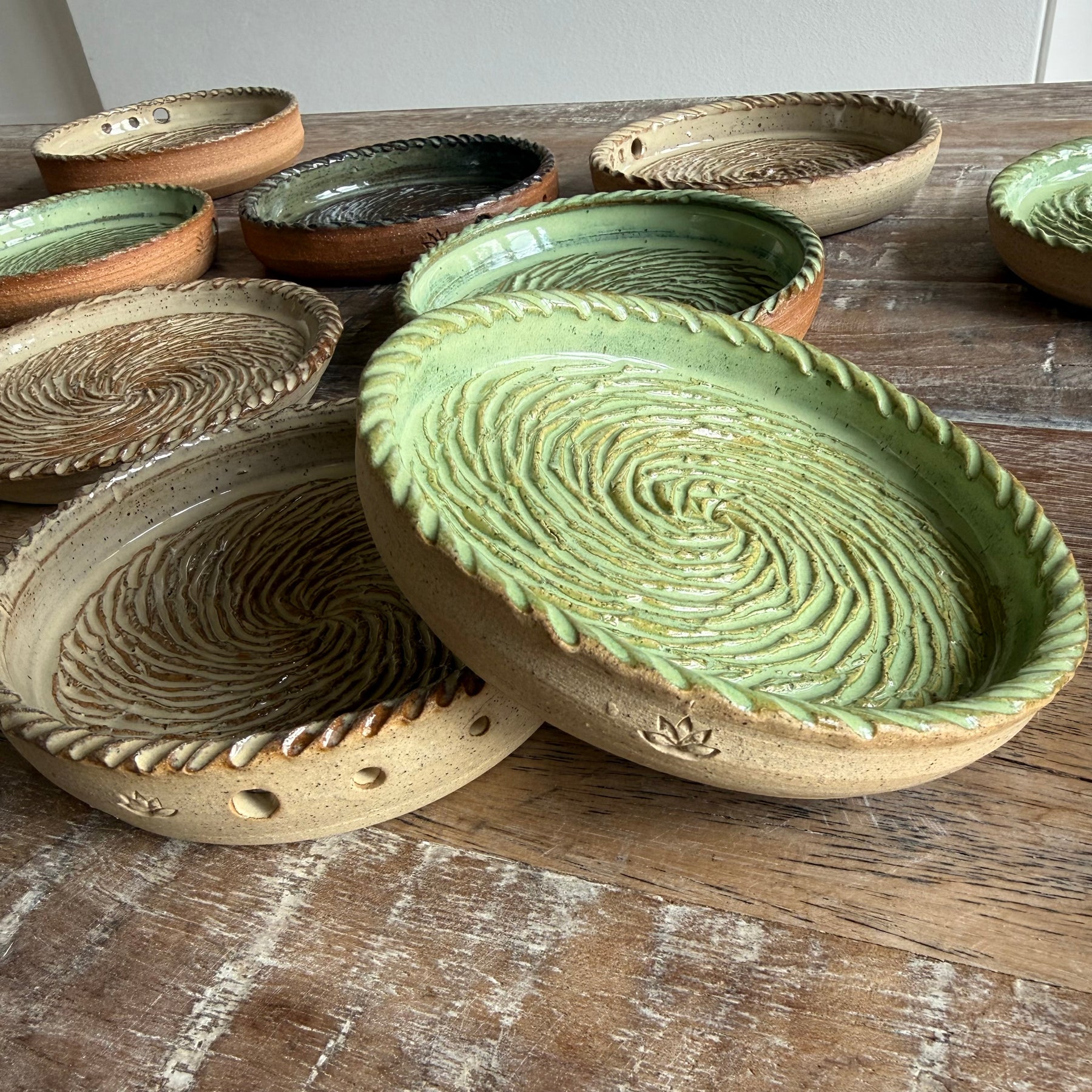 The Gathering Dish - Wheel Thrown Ceramic Garlic Grater & Dipping Dish with Brush - Made to Order 8 Weeks