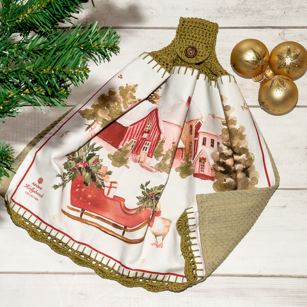Hanging Tea Towel / Hand Towel - Christmas Themed - Double Sided