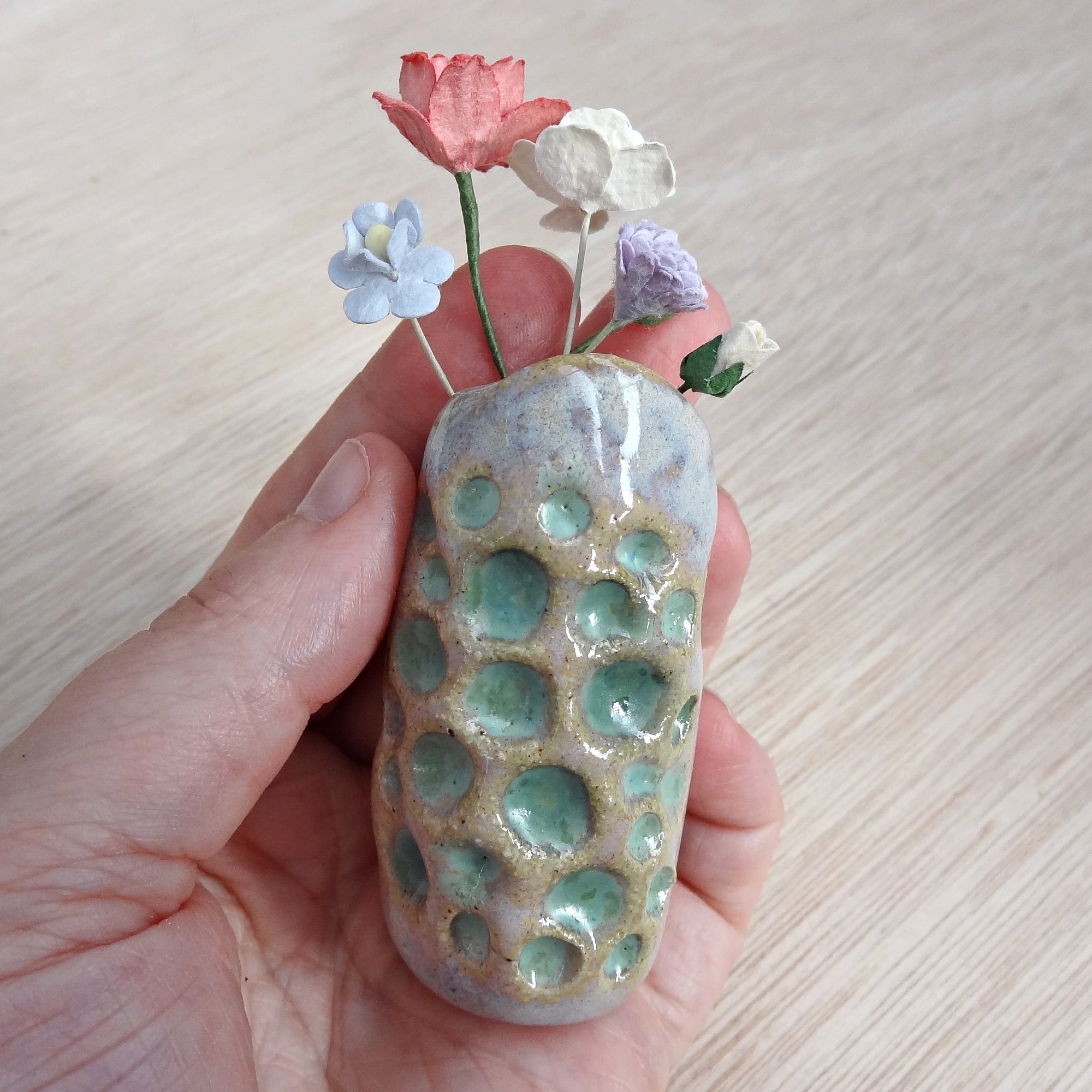 Mini ceramic fridge magnet vases. Choose your own vases.