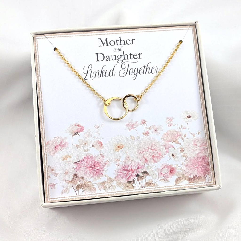 Mother Daughter Interlocking Circles Necklace,Mothers Day Gift